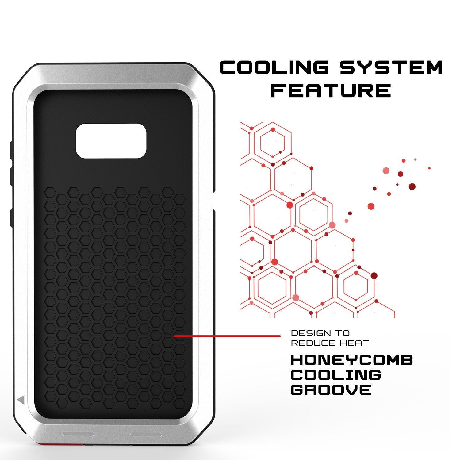 Galaxy Note 8 Case, PUNKcase Metallic White Shockproof Slim Metal Armor Case