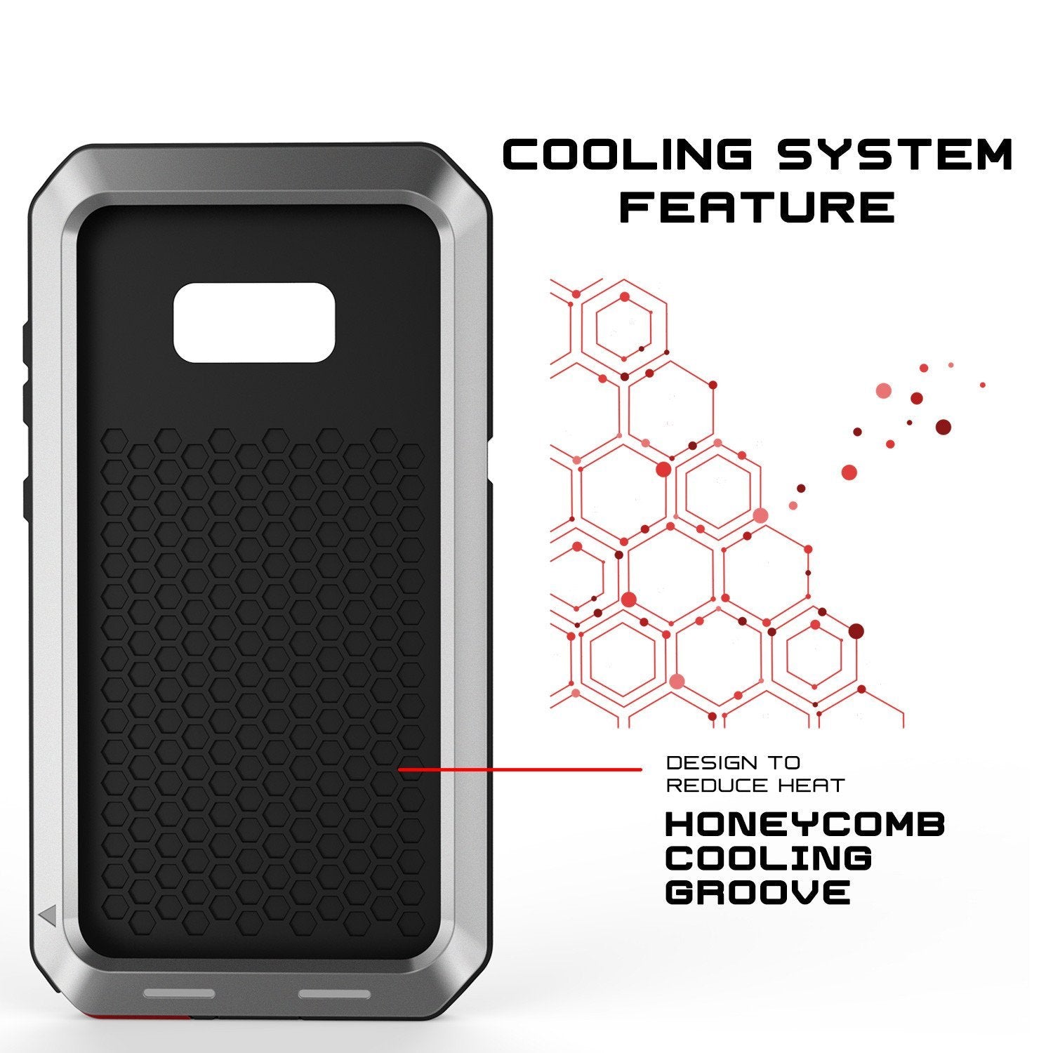 Galaxy Note 8 Case, PUNKcase Metallic Silver Shockproof Slim Metal Armor Case
