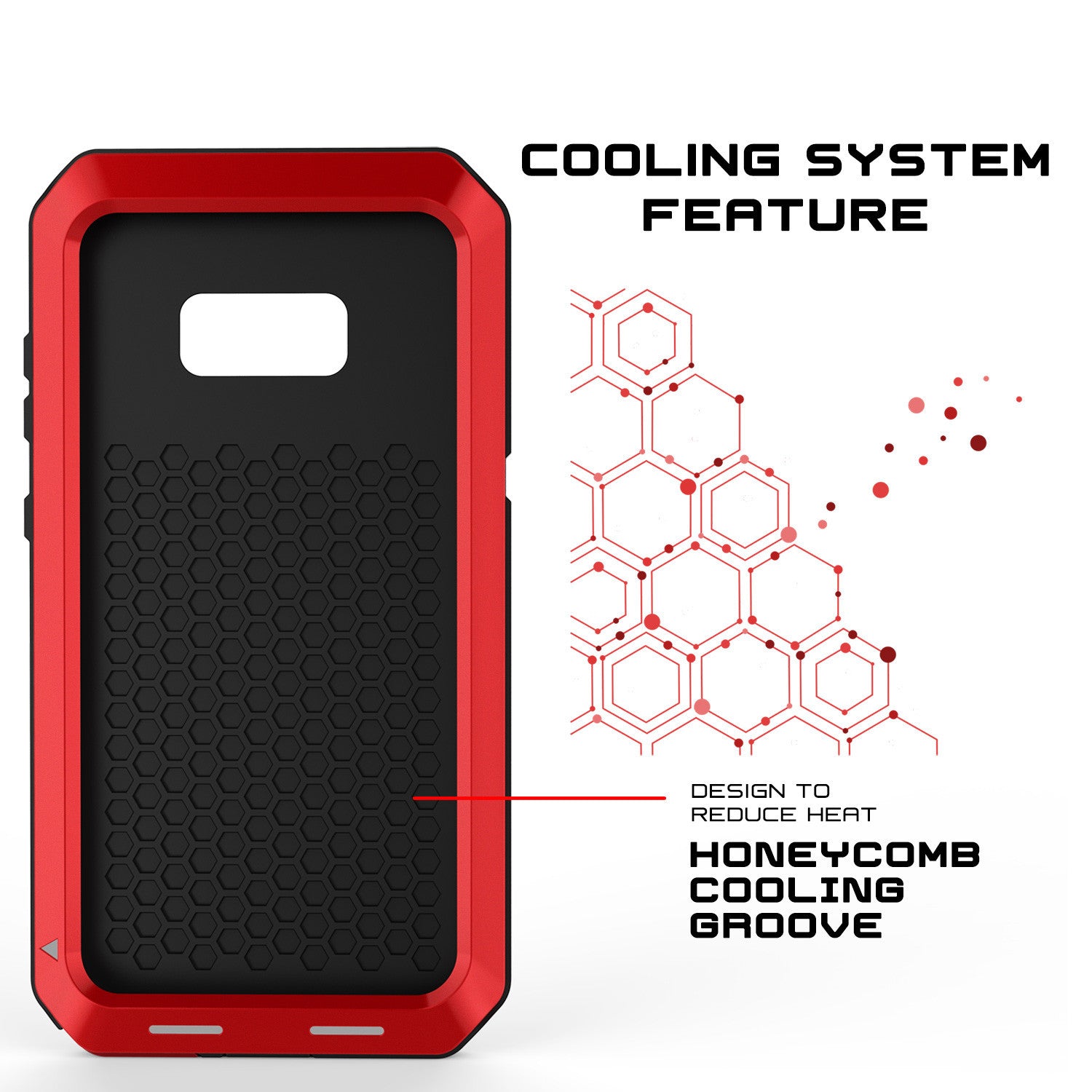 Galaxy S8 Case, PUNKcase Metallic Red Shockproof Slim Metal Armor Case