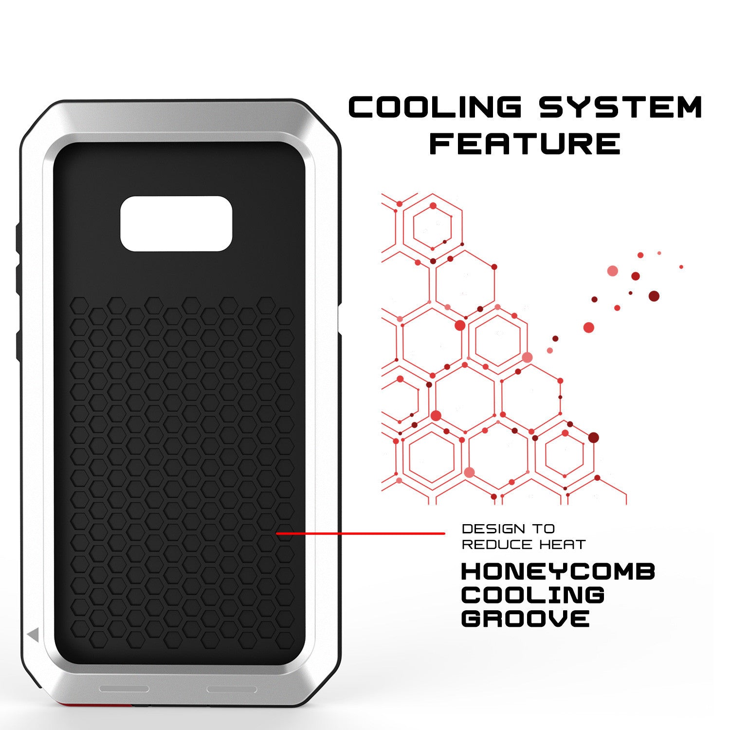 Galaxy S8 Case, PUNKcase Metallic White Shockproof Slim Metal Armor Case