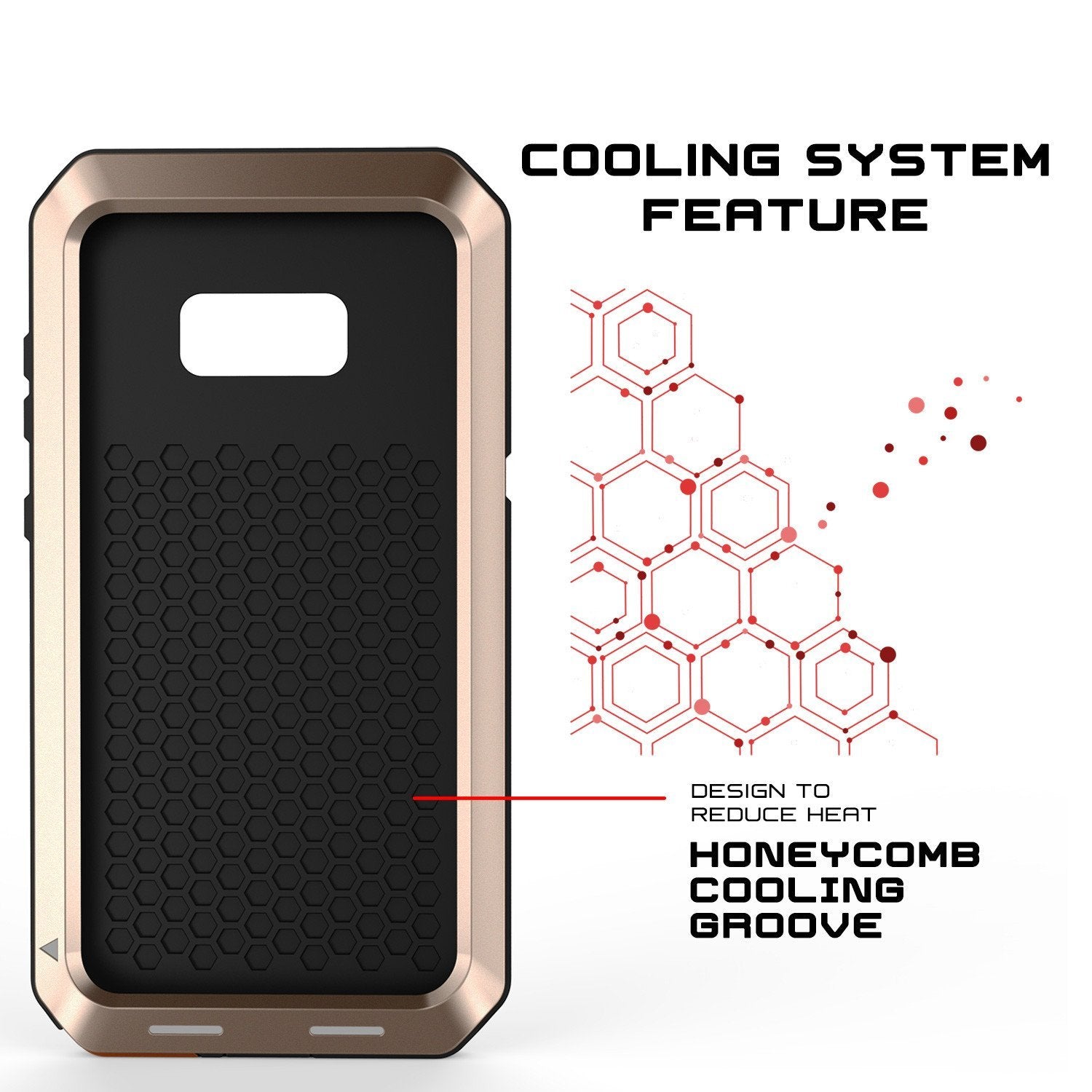 Galaxy Note 8 Case, PUNKcase Metallic Gold Shockproof Slim Metal Armor Case