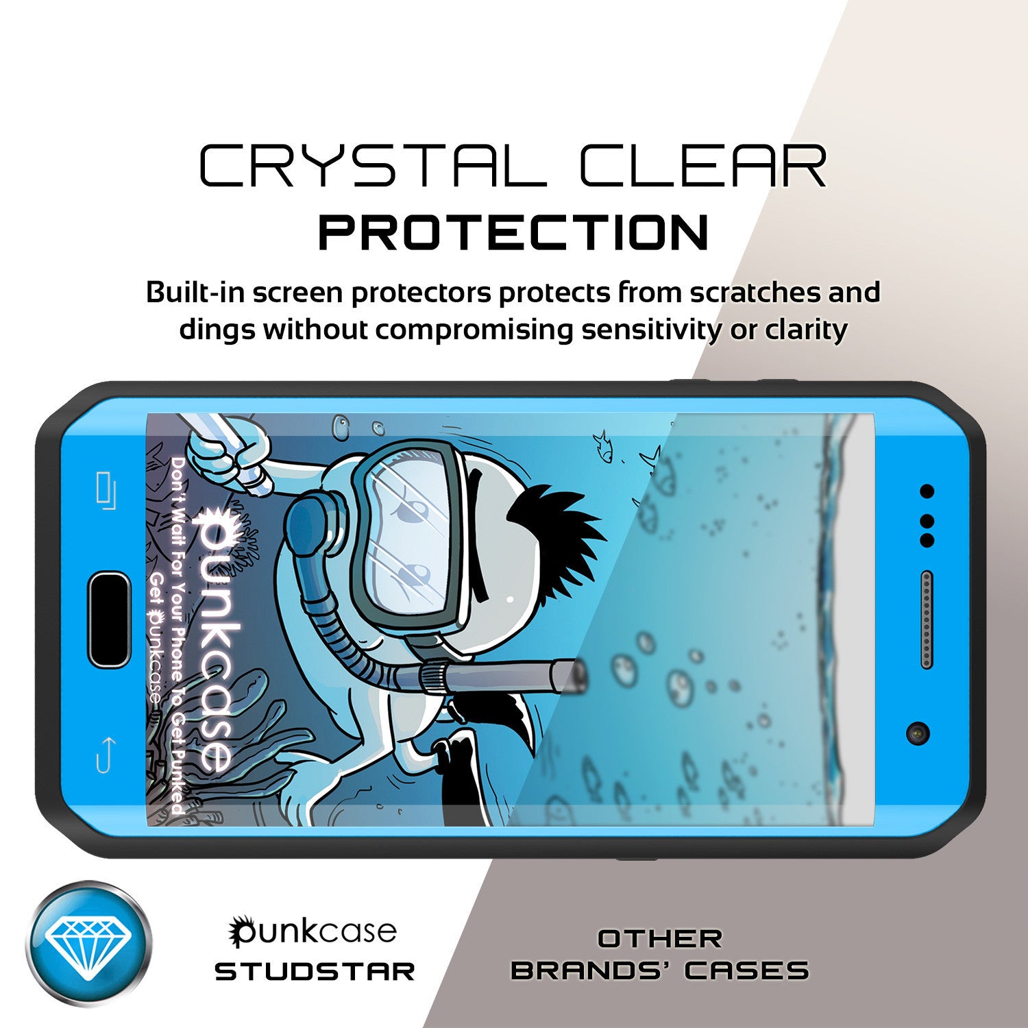 PUNKCASE - Studstar Series Snowproof Case for Galaxy S7 Edge | Light Blue