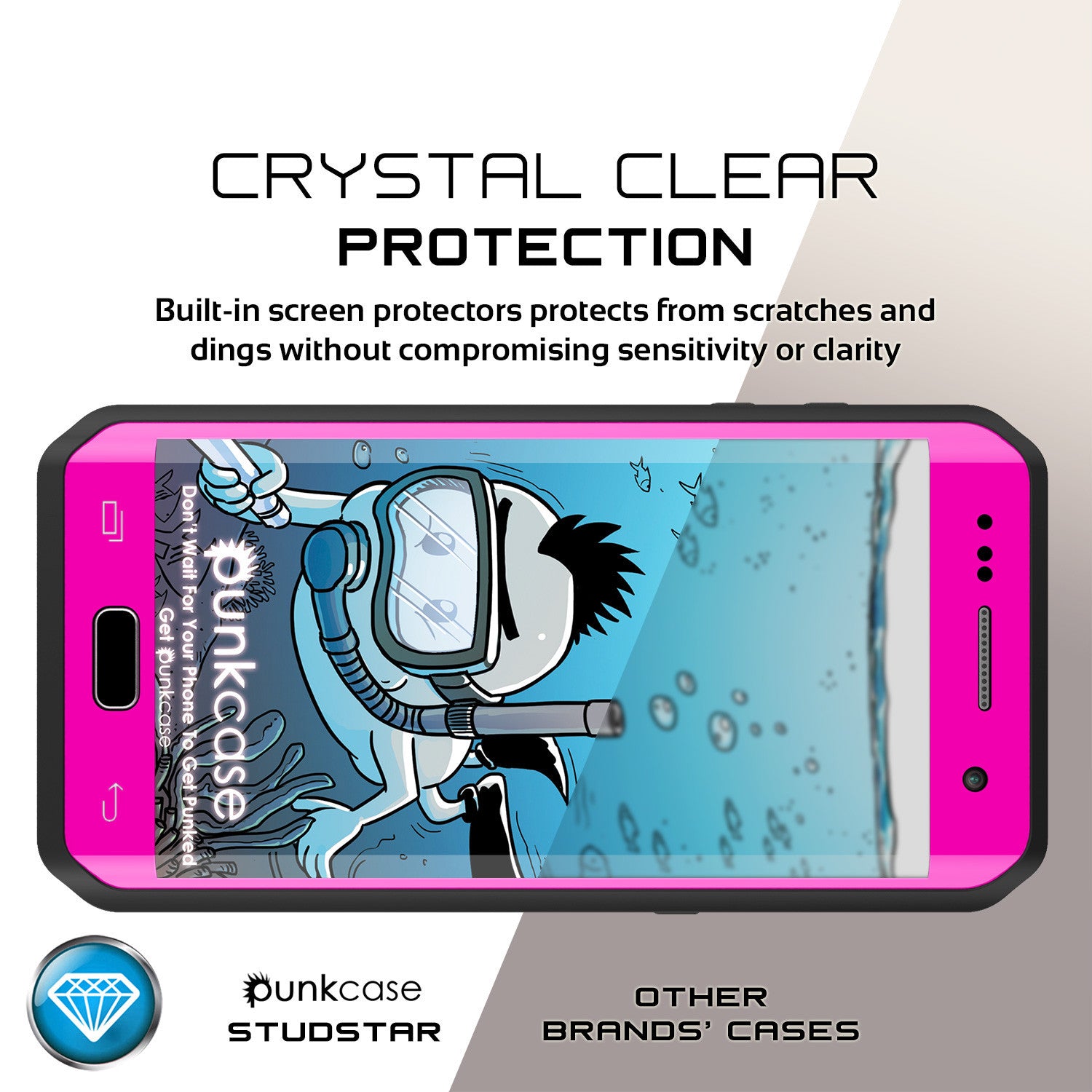 PUNKCASE - Studstar Series Snowproof Case for Galaxy S7 Edge | Pink