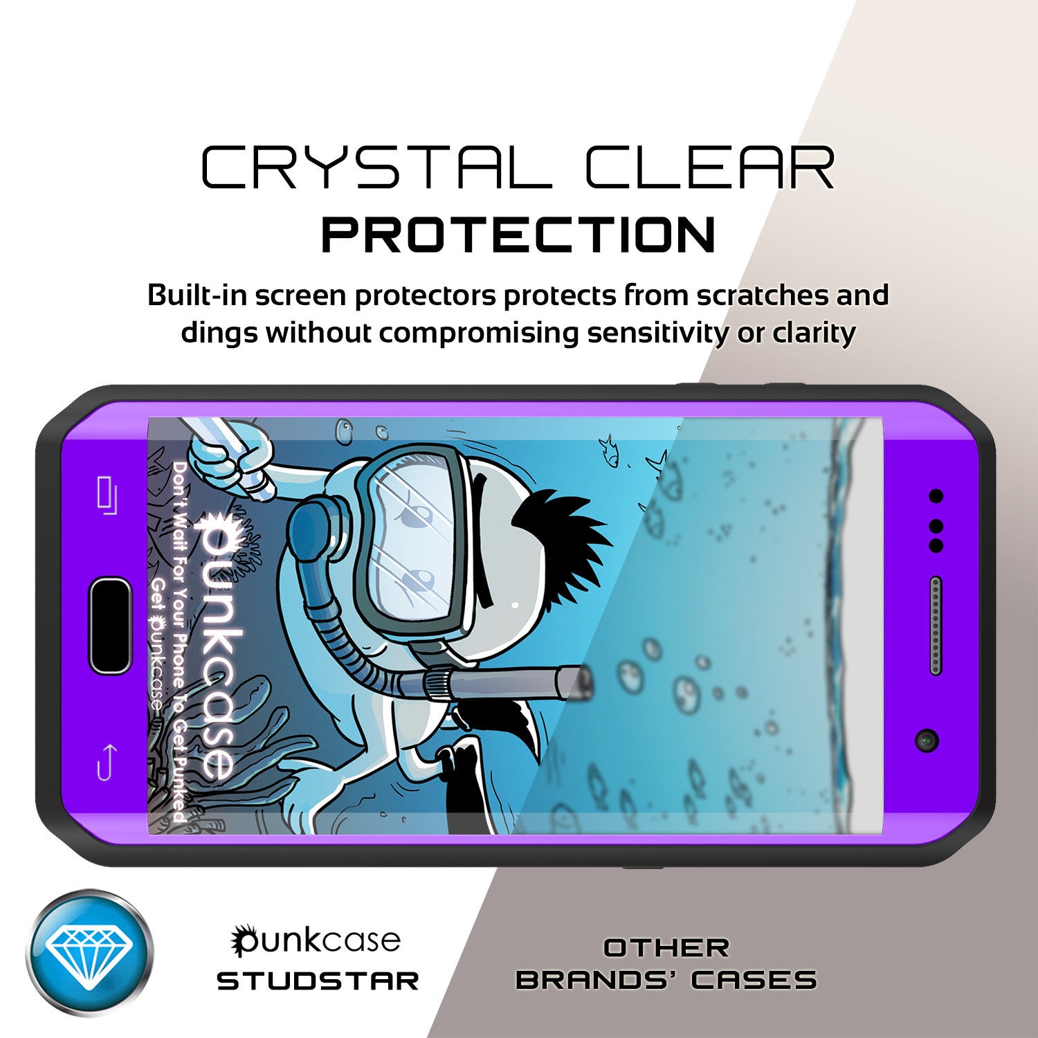 PUNKCASE - Studstar Series Snowproof Case for Galaxy S7 Edge | Purple