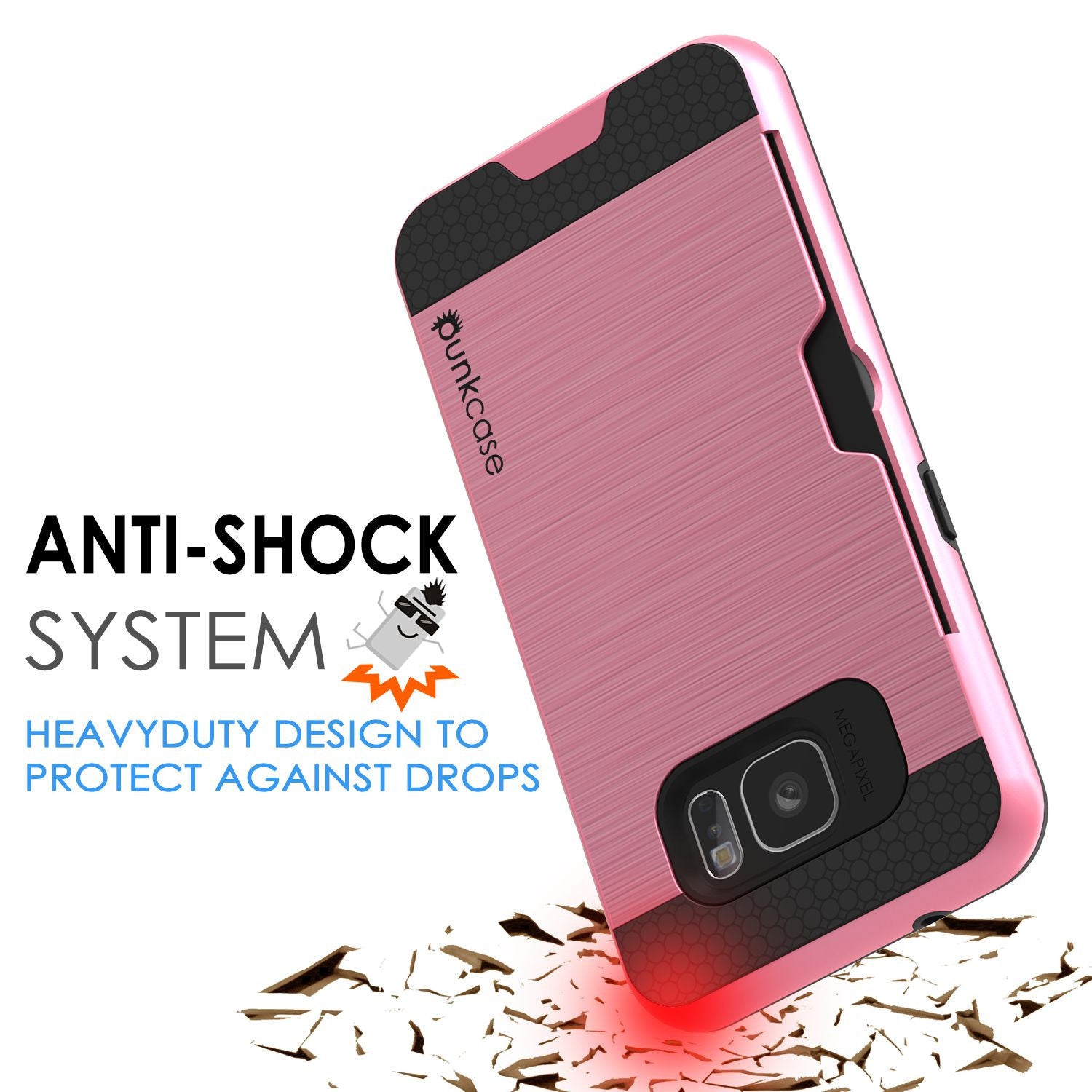 PUNKCASE - Slot Series Slim Armor Soft Case for Samsung S7 Edge | Pink