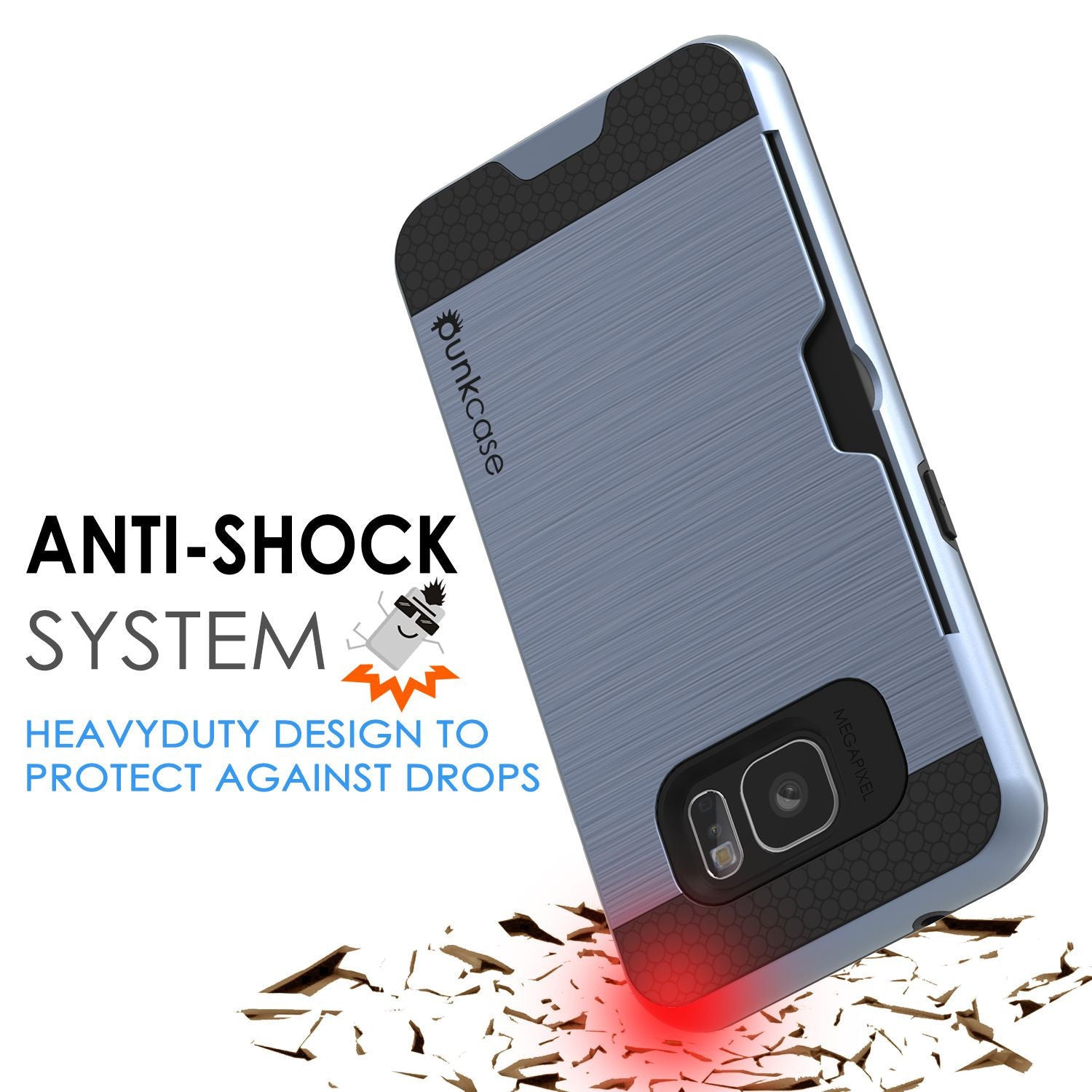 PUNKCASE - Slot Series Slim Armor Soft Case for Samsung S7 Edge | Navy