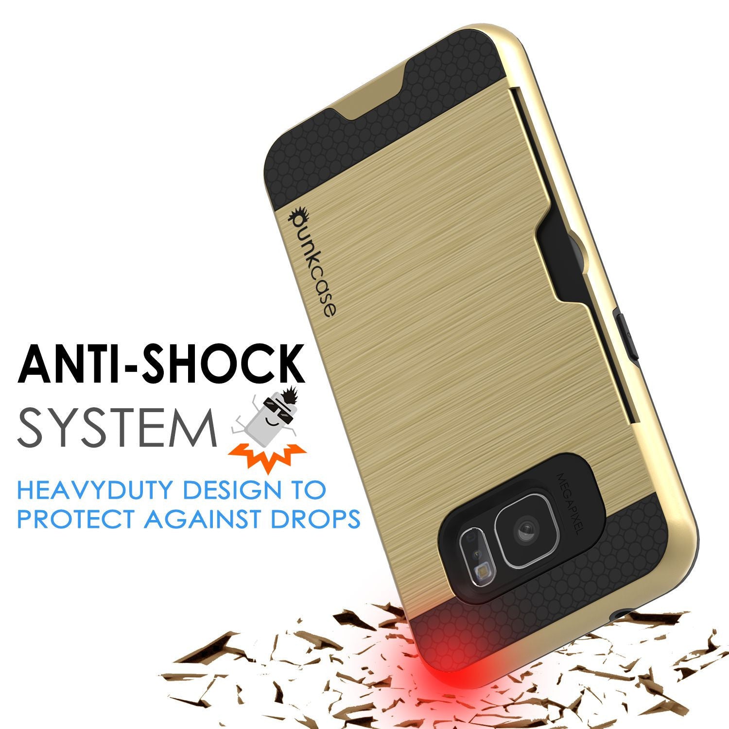 PUNKCASE - Slot Series Slim Armor Soft Case for Samsung S7 Edge | Gold