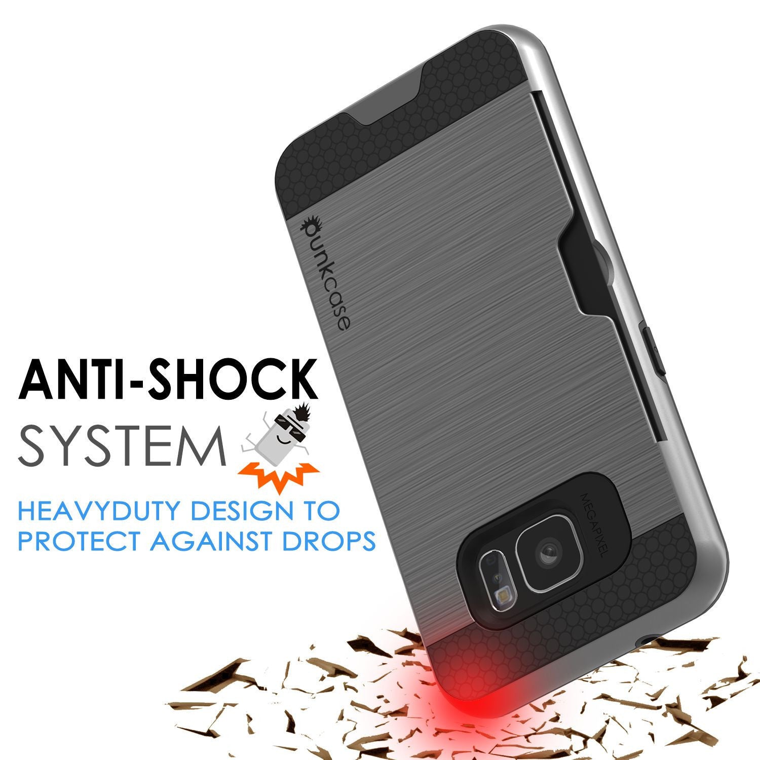 PUNKCASE - Slot Series Slim Armor Soft Case for Samsung S7 Edge | Grey