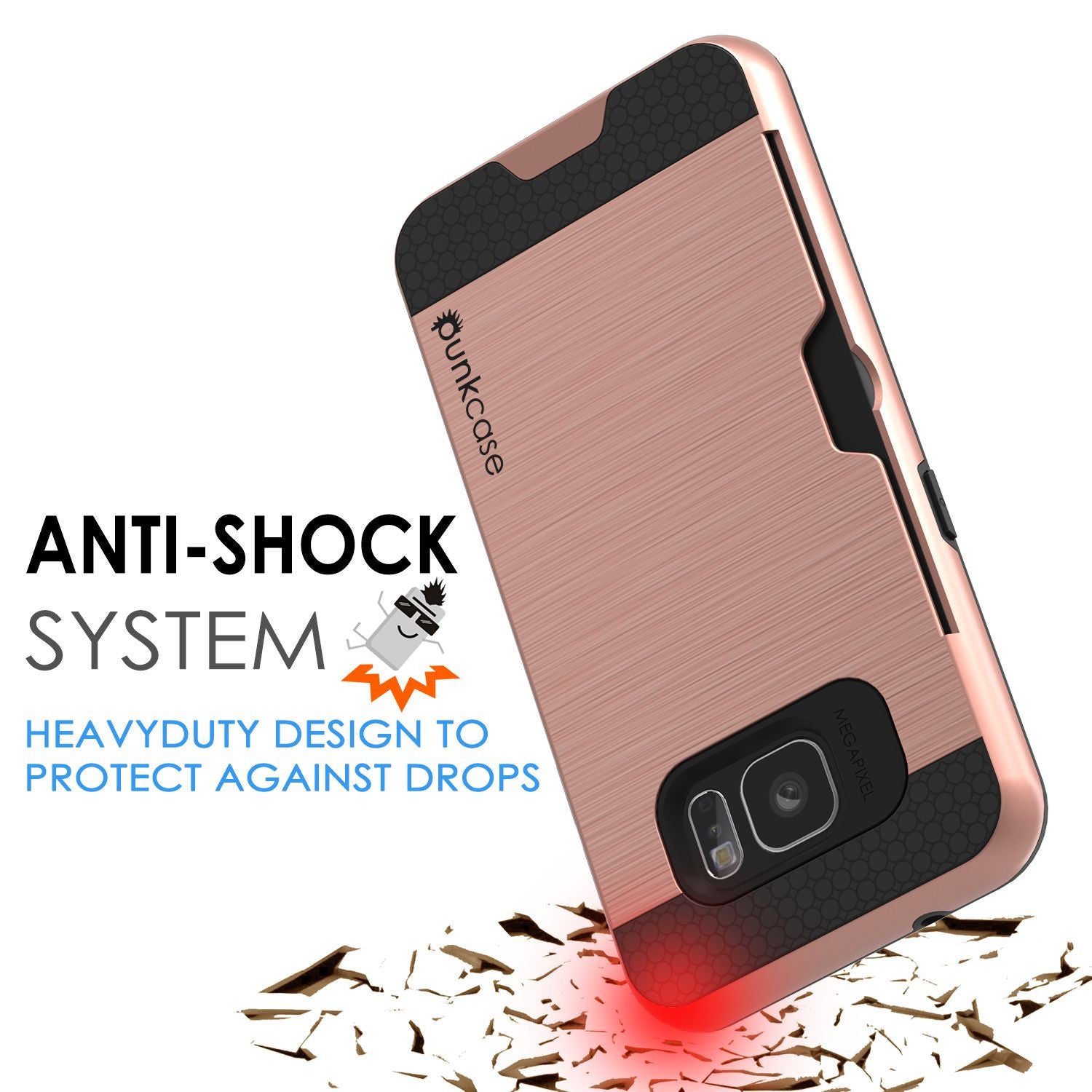 PUNKCASE - Slot Series Slim Armor Soft Case for Samsung S7 Edge | Rose