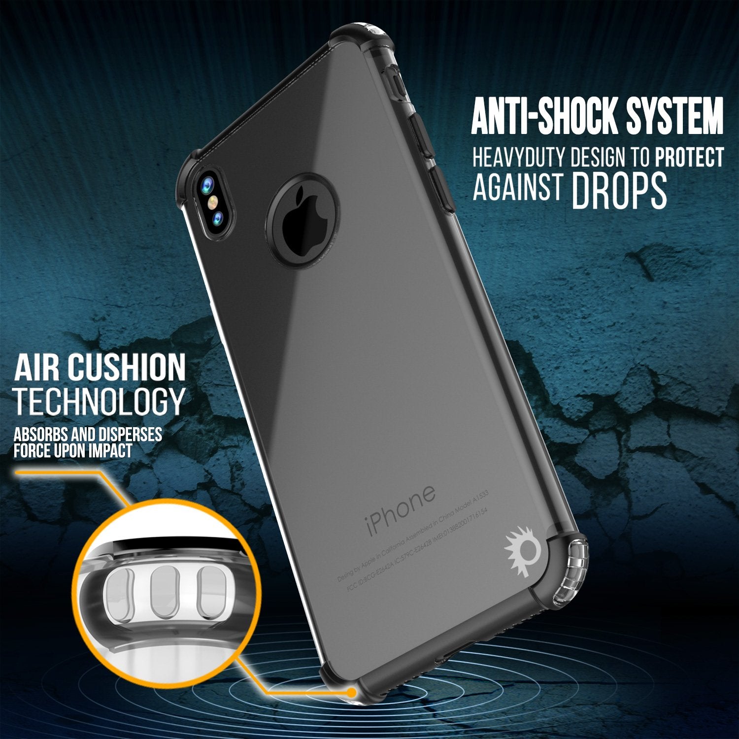 iPhone X Case, Punkcase BLAZE Black Series Protective Cover W/ PunkShield Screen Protector