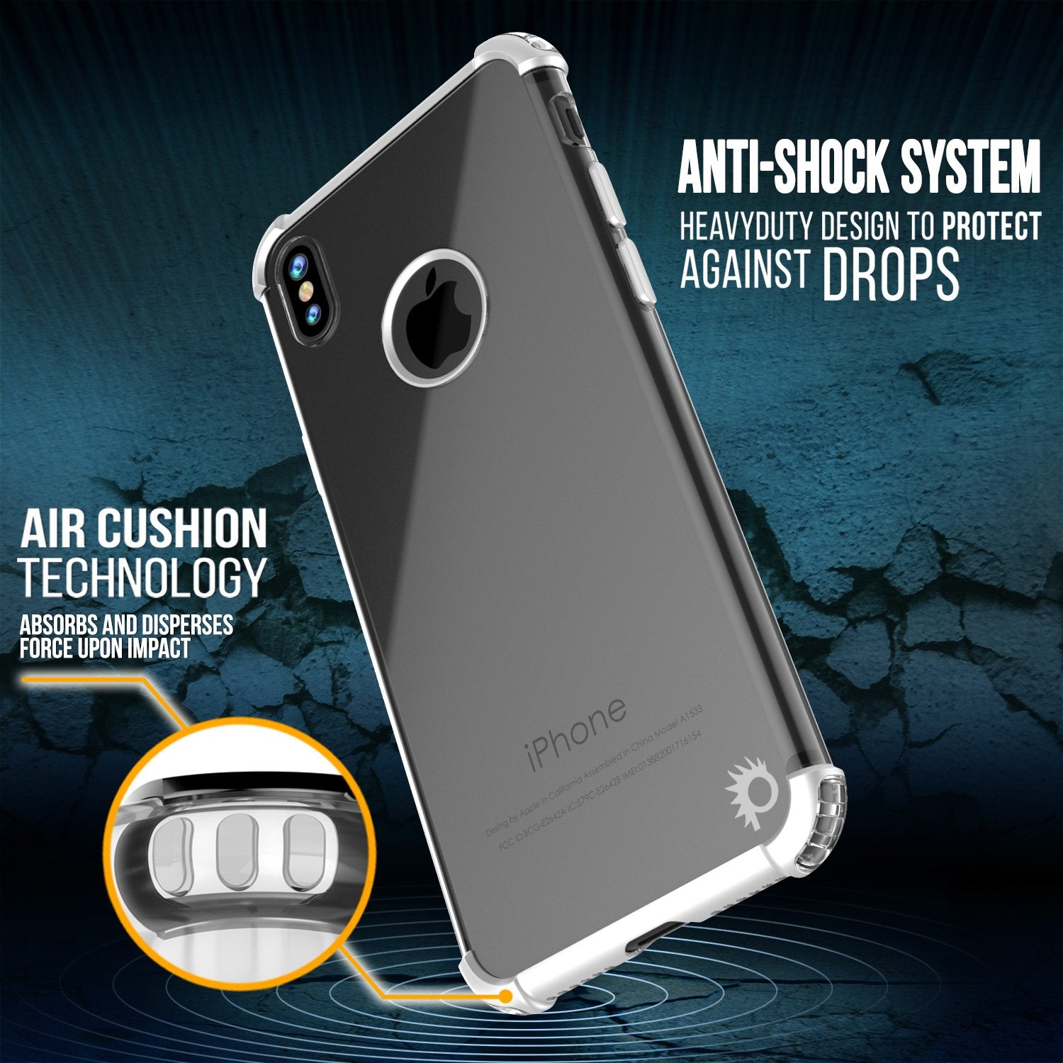 iPhone X Case, Punkcase BLAZE Silver Series Protective Cover W/ PunkShield Screen Protector