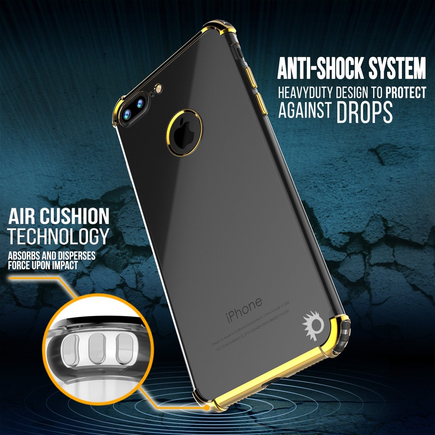 iPhone 8 PLUS Case, Punkcase BLAZE Gold Series Protective Cover W/ PunkShield Screen Protector