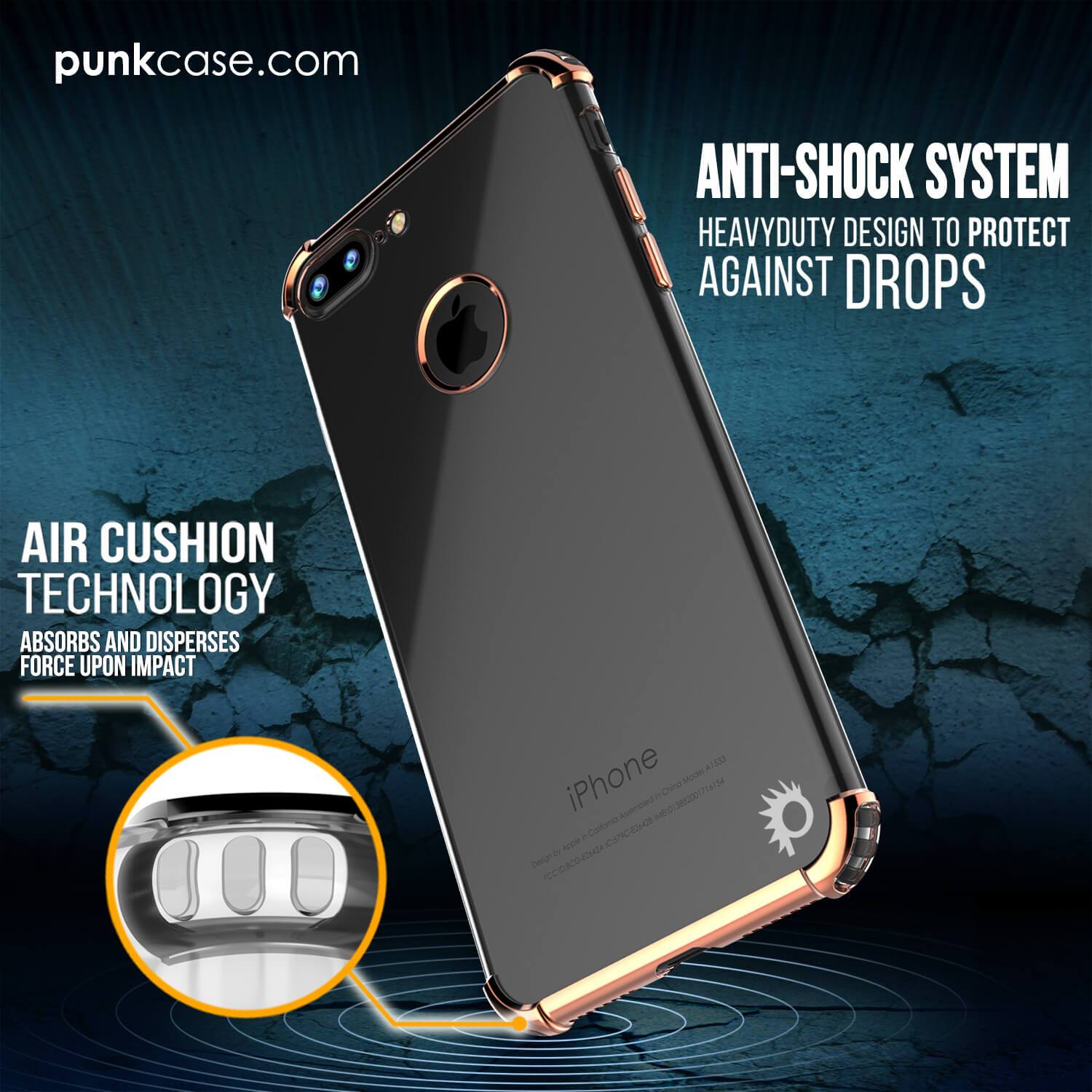 iPhone 8 PLUS Case, Punkcase BLAZE RoseGold Series Protective Cover W/ PunkShield Screen Protector