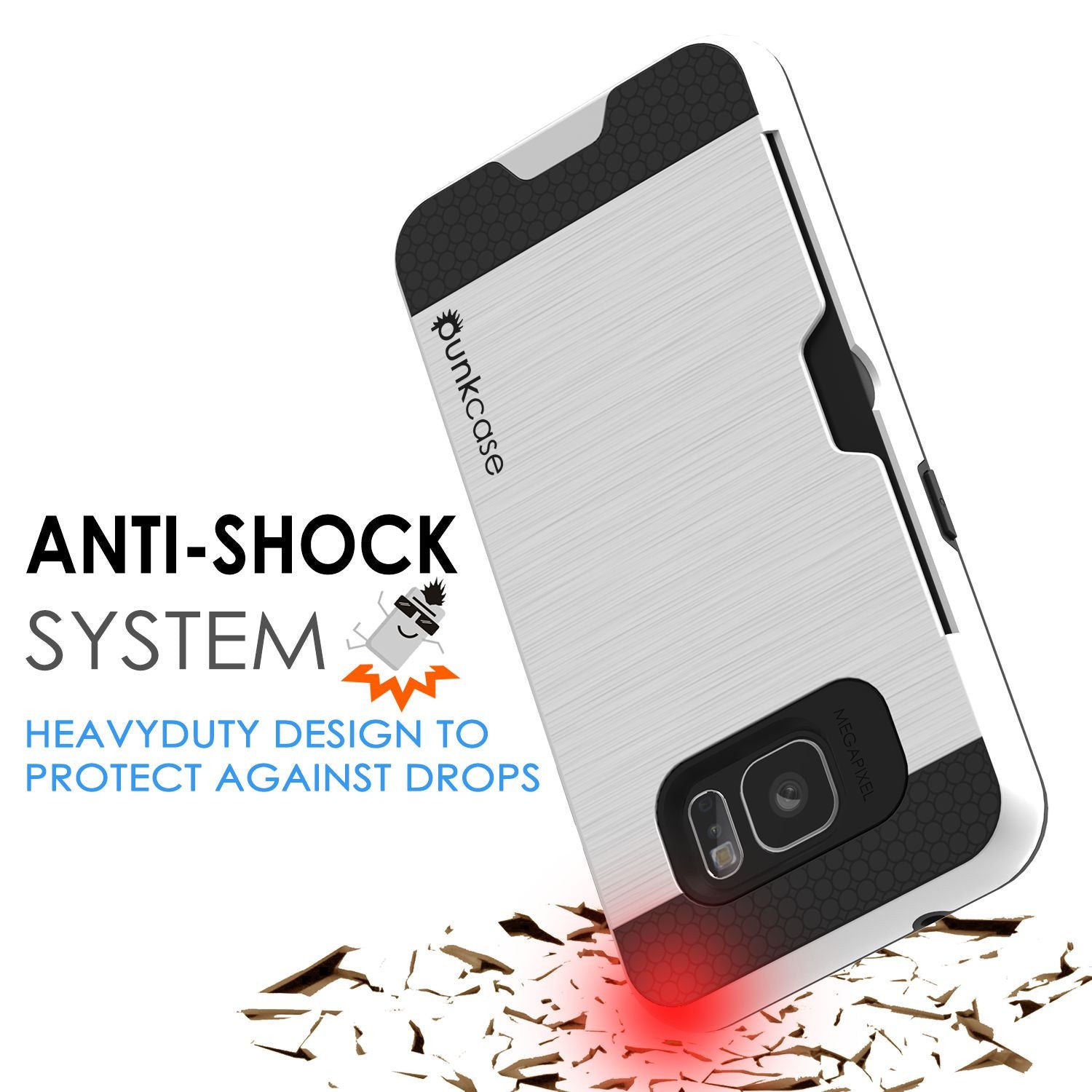 PUNKCASE - Slot Series Slim Armor Soft Case for Samsung S7 Edge | White