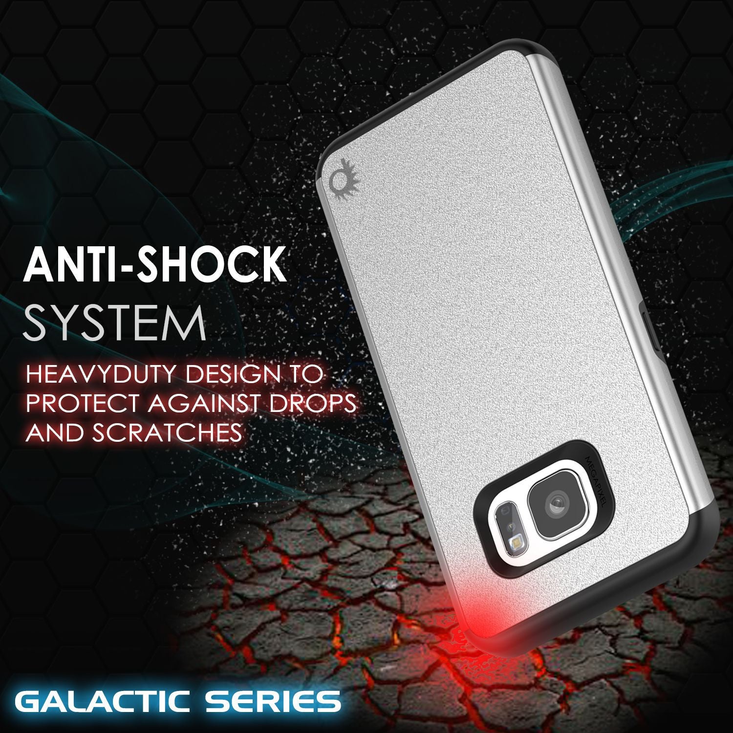 PUNKCASE - Galatic Series Protective Armor Case for Samsung S7 Edge | Silver