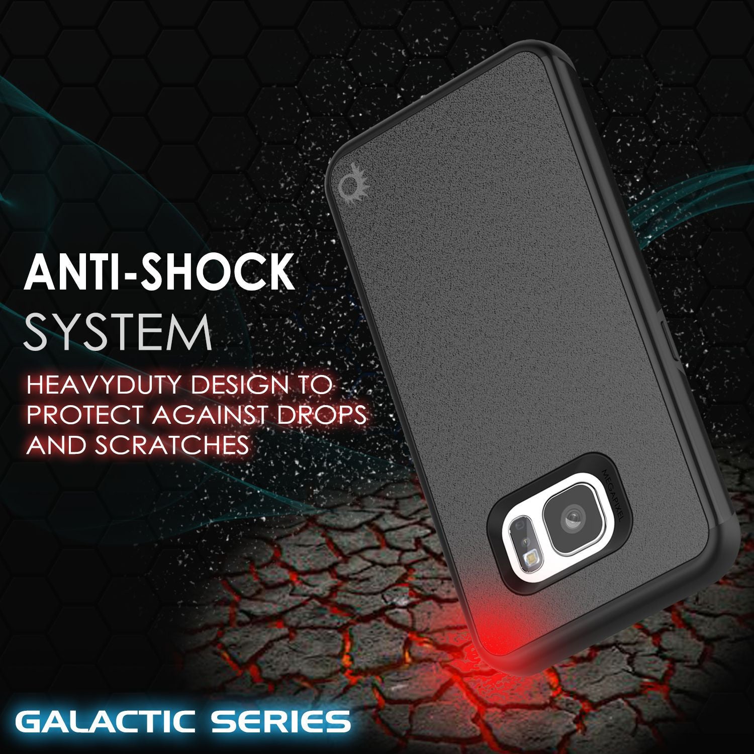 PUNKCASE - Galatic Series Protective Armor Case for Samsung S7 Edge | Black