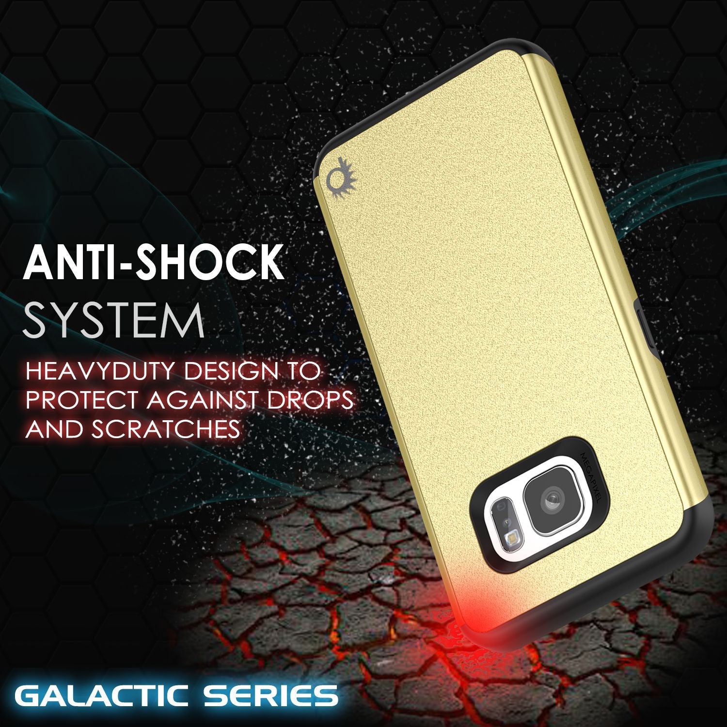 PUNKCASE - Galatic Series Protective Armor Case for Samsung S7 Edge | Gold