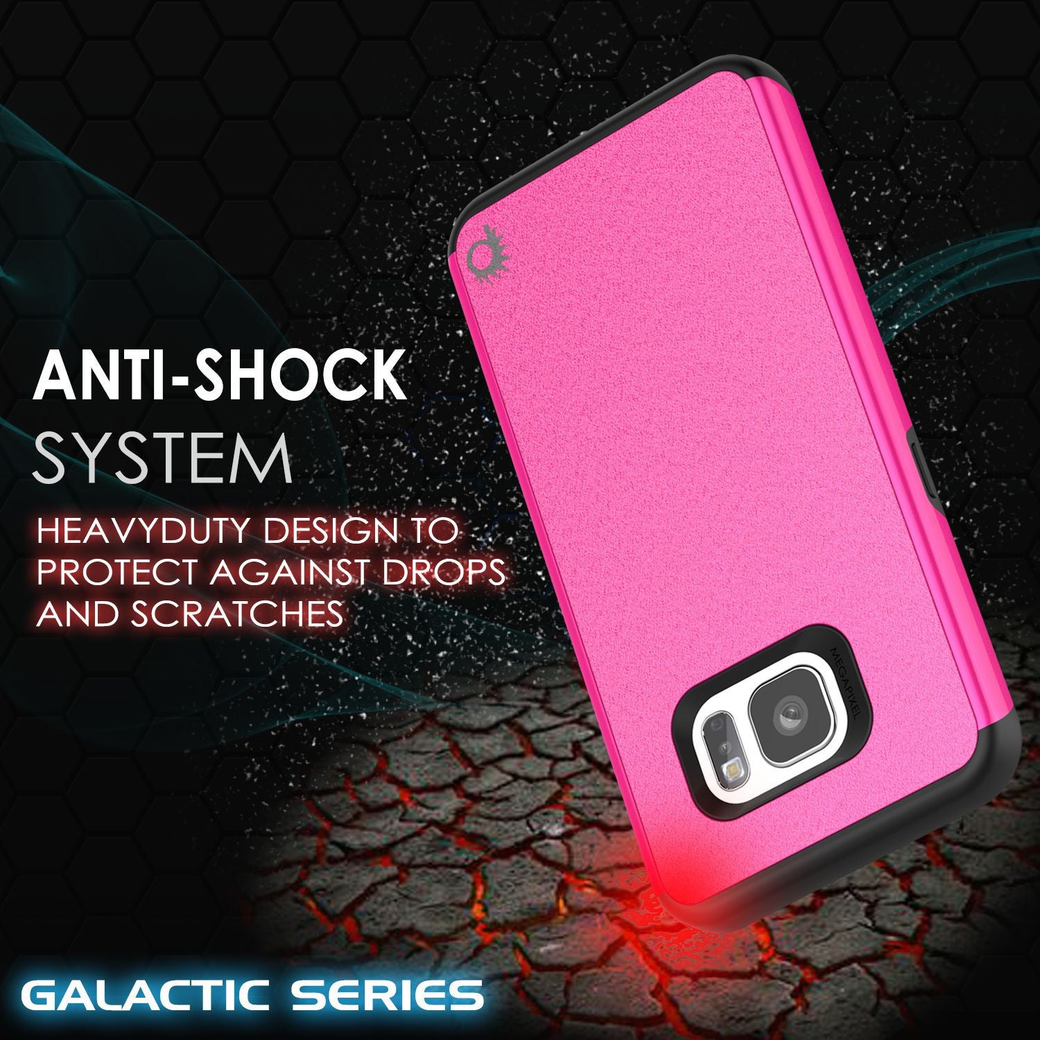PUNKCASE - Galatic Series Protective Armor Case for Samsung S7 Edge | Pink