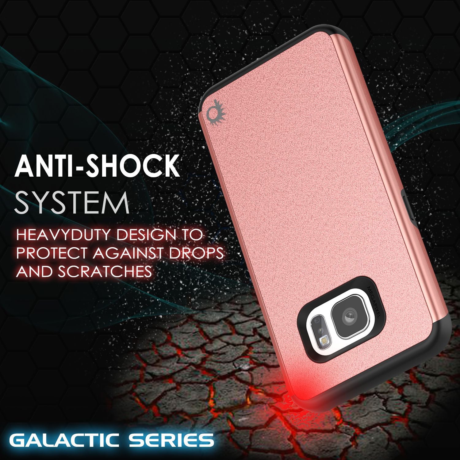 PUNKCASE - Galatic Series Protective Armor Case for Samsung S7 Edge | Rose Gold
