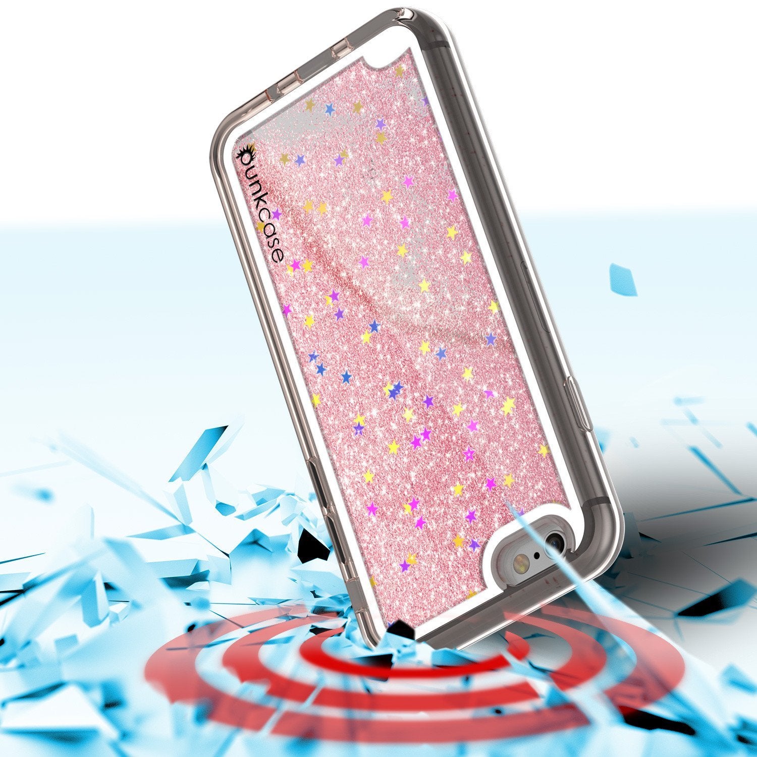 iPhone 8 Case, PunkCase LIQUID Rose Series, Protective Dual Layer Floating Glitter Cover