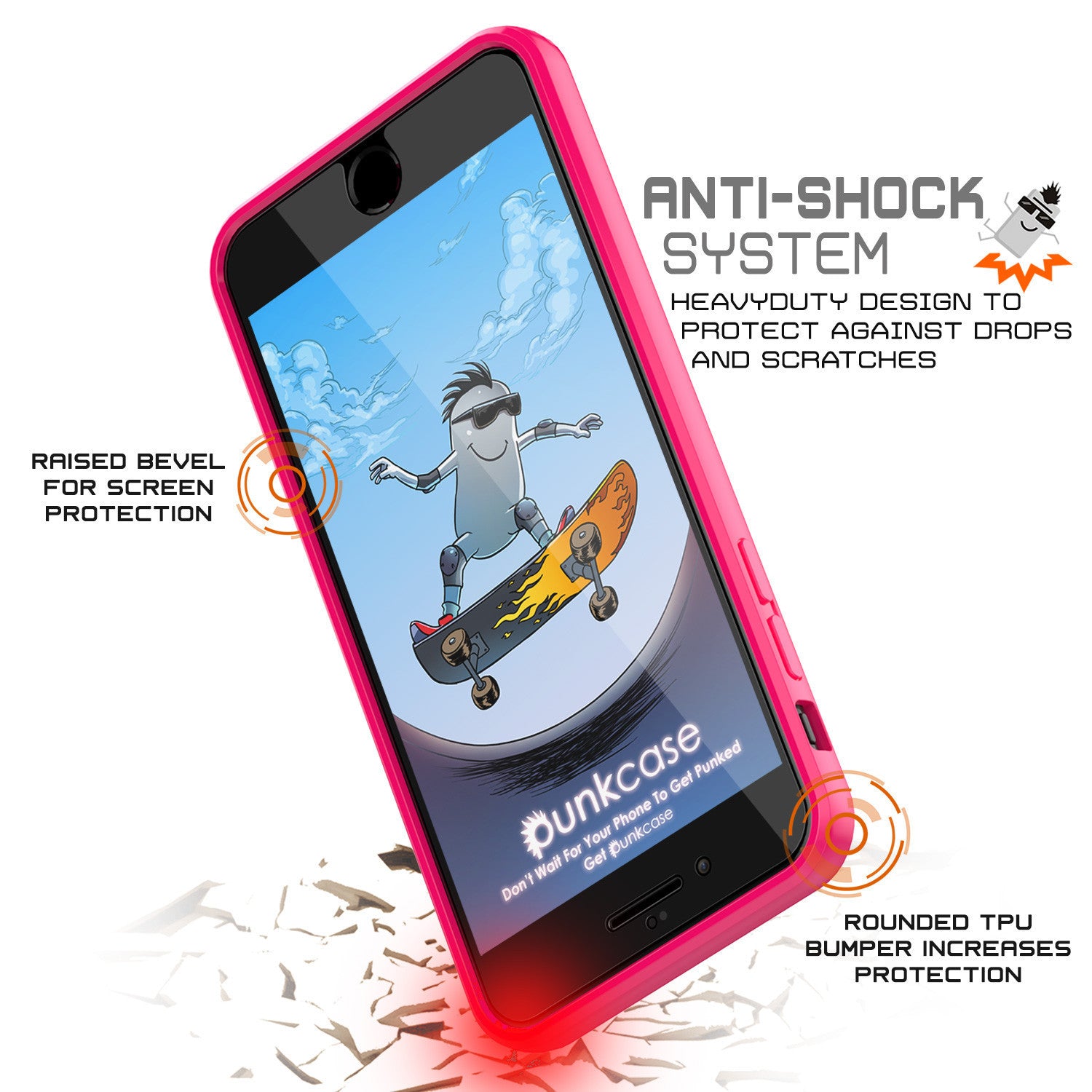 PUNKCASE - Lucid 2.0 Series Slick Frame Case for Apple IPhone 7+ Plus | Pink