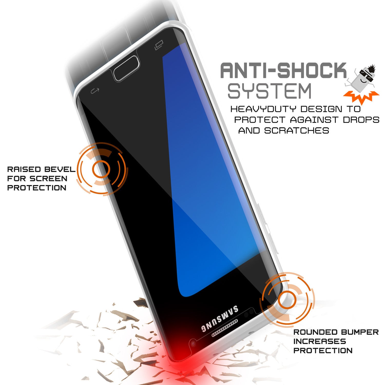 PUNKCASE - Lucid 2.0 Series Slick Frame Case for Samsung S7 Edge | White