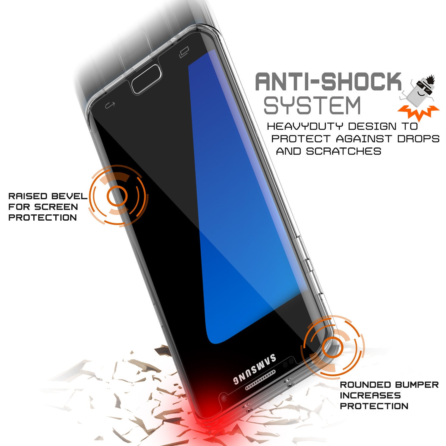 PUNKCASE - Lucid 2.0 Series Slick Frame Case for Samsung S7 Edge |Clear
