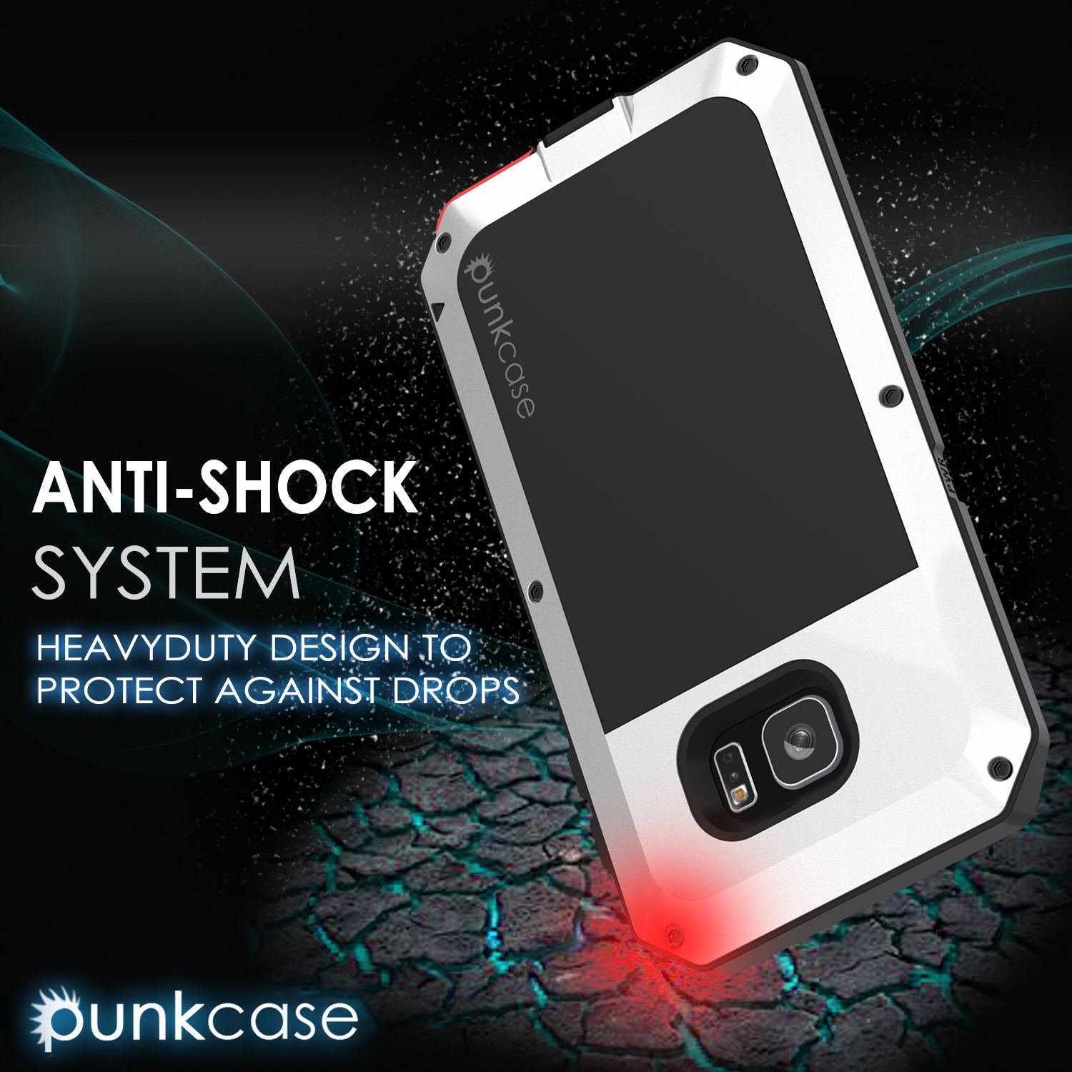 PUNKCASE - Metallic Series Shockproof Armor Case for Samsung S7 Edge | White