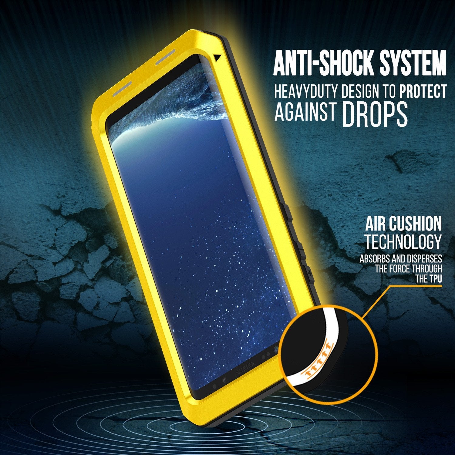 Galaxy Note 8 Case, PUNKcase Metallic Neon Shockproof Slim Metal Armor Case