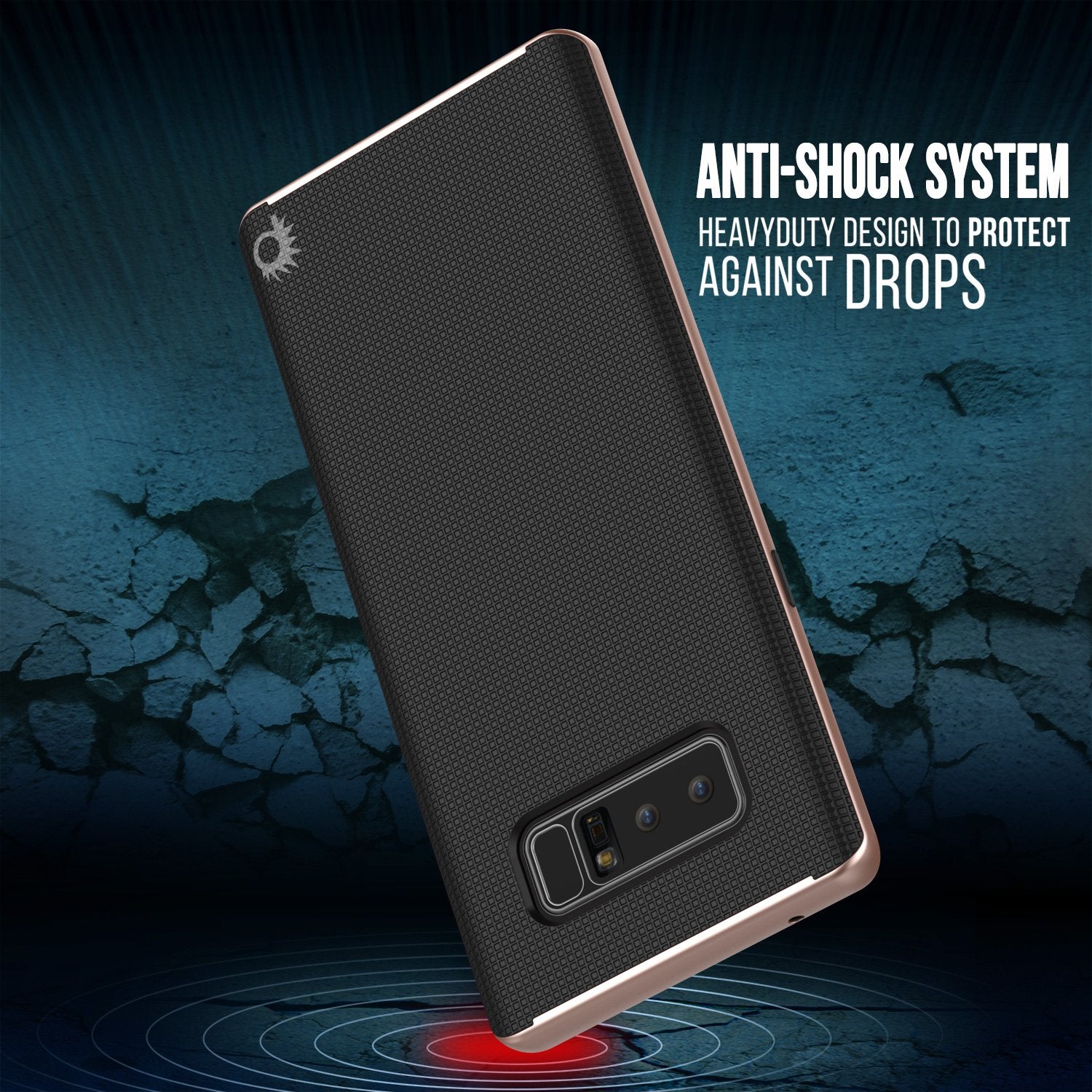 Galaxy Note 8 Case, PunkCase Stealth Rose Gold Series Hybrid 3-Piece Shockproof Dual Layer Cover