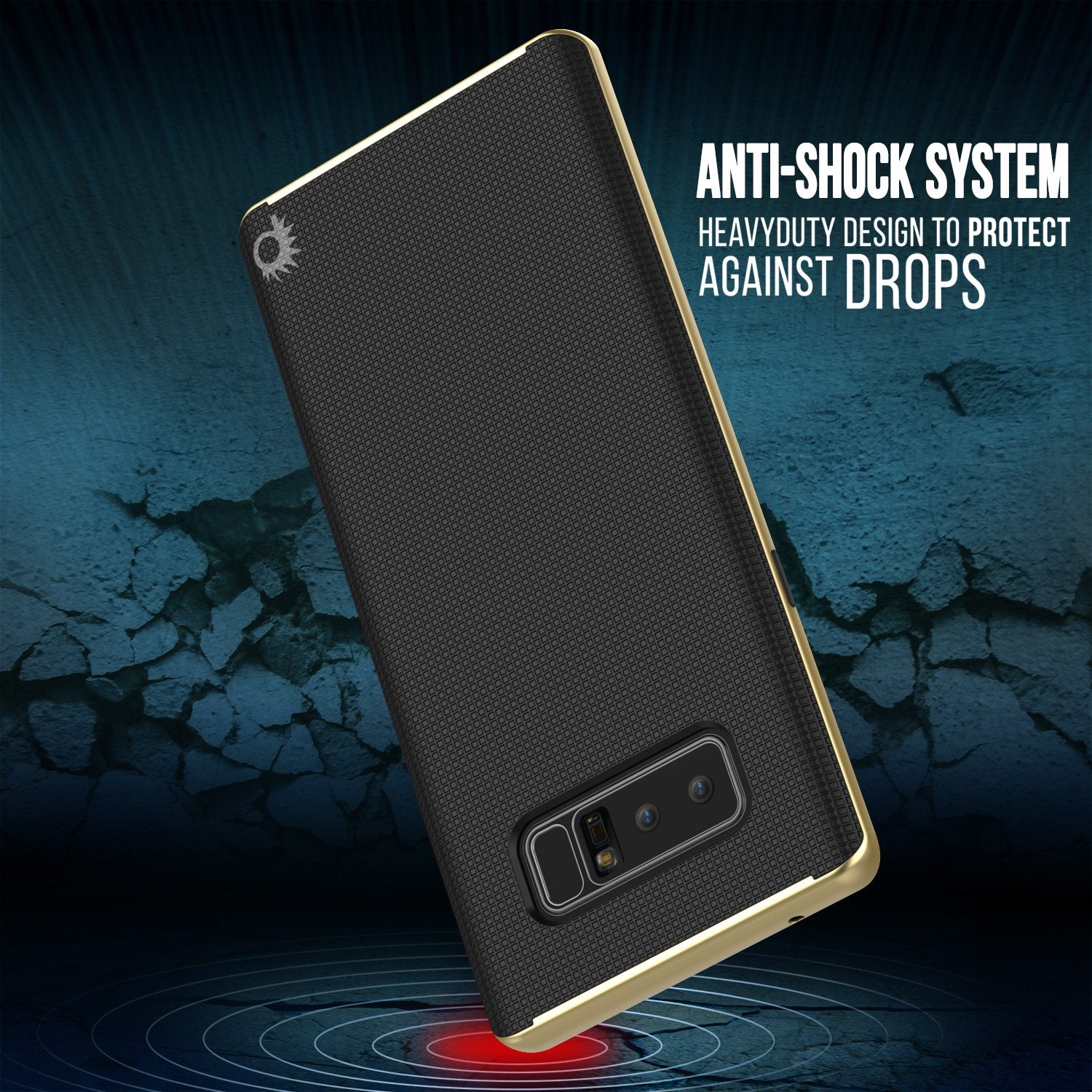 Galaxy Note 8 Case, PunkCase Stealth Gold Series Hybrid 3-Piece Shockproof Dual Layer Cover