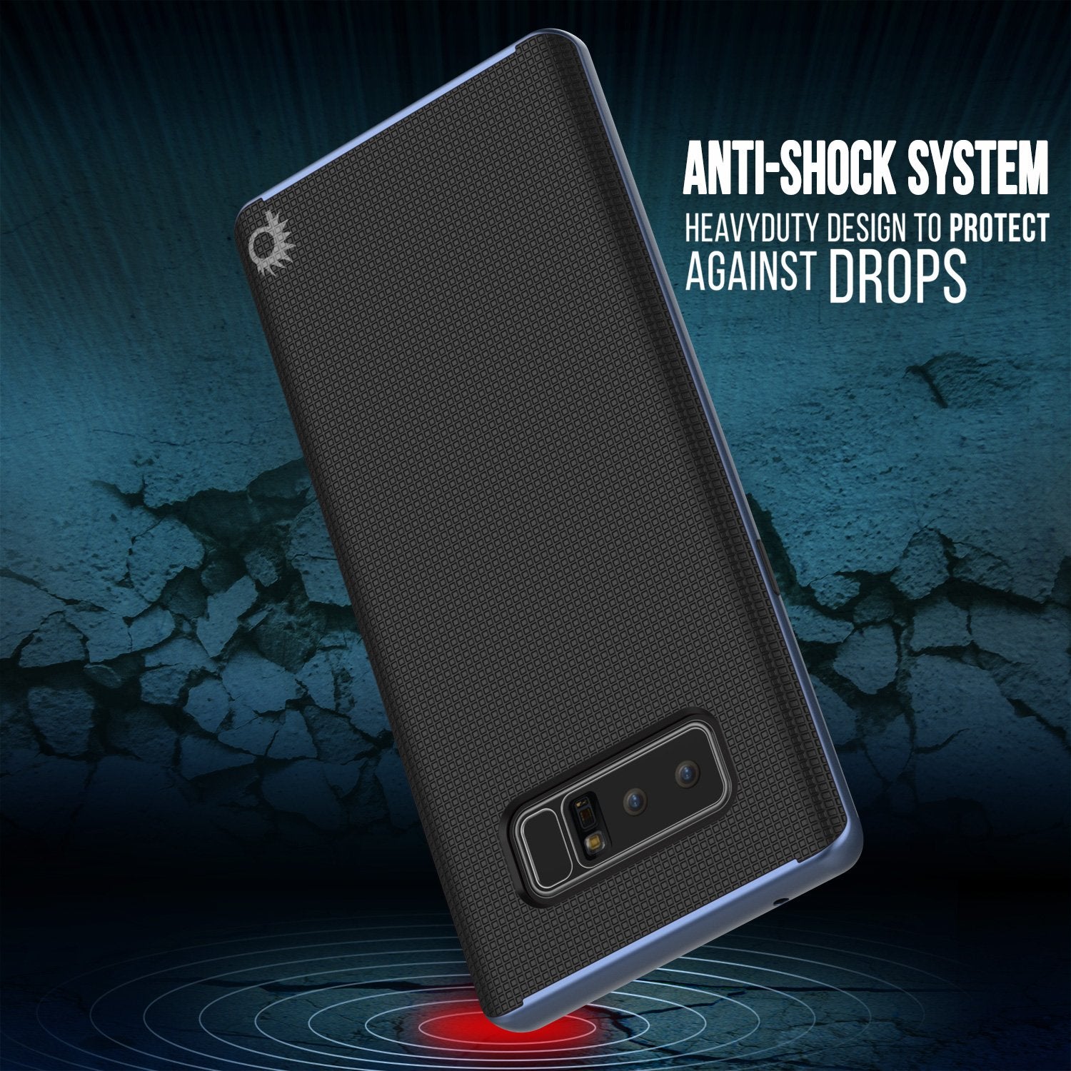 Galaxy Note 8 Case, PunkCase Stealth Navy Blue Series Hybrid 3-Piece Shockproof Dual Layer Cover