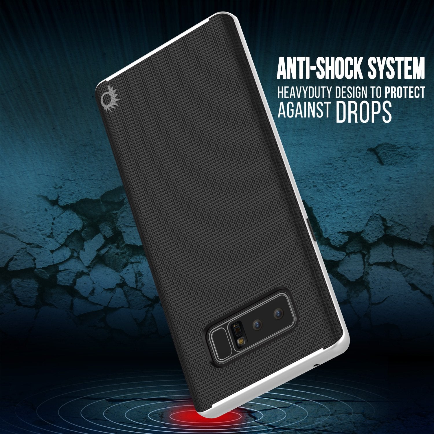Galaxy Note 8 Case, PunkCase Stealth White Series Hybrid 3-Piece Shockproof Dual Layer Cover
