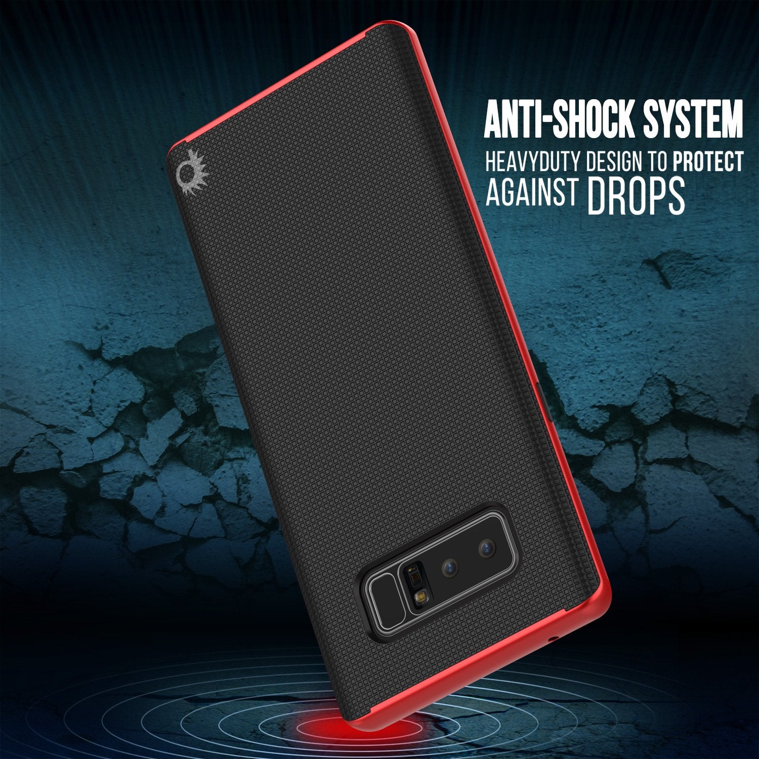 Galaxy Note 8 Case, PunkCase Stealth Red Series Hybrid 3-Piece Shockproof Dual Layer Cover