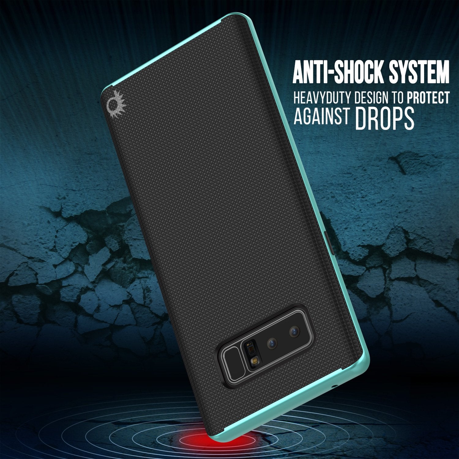 Galaxy Note 8 Case, PunkCase Stealth Teal Series Hybrid 3-Piece Shockproof Dual Layer Cover