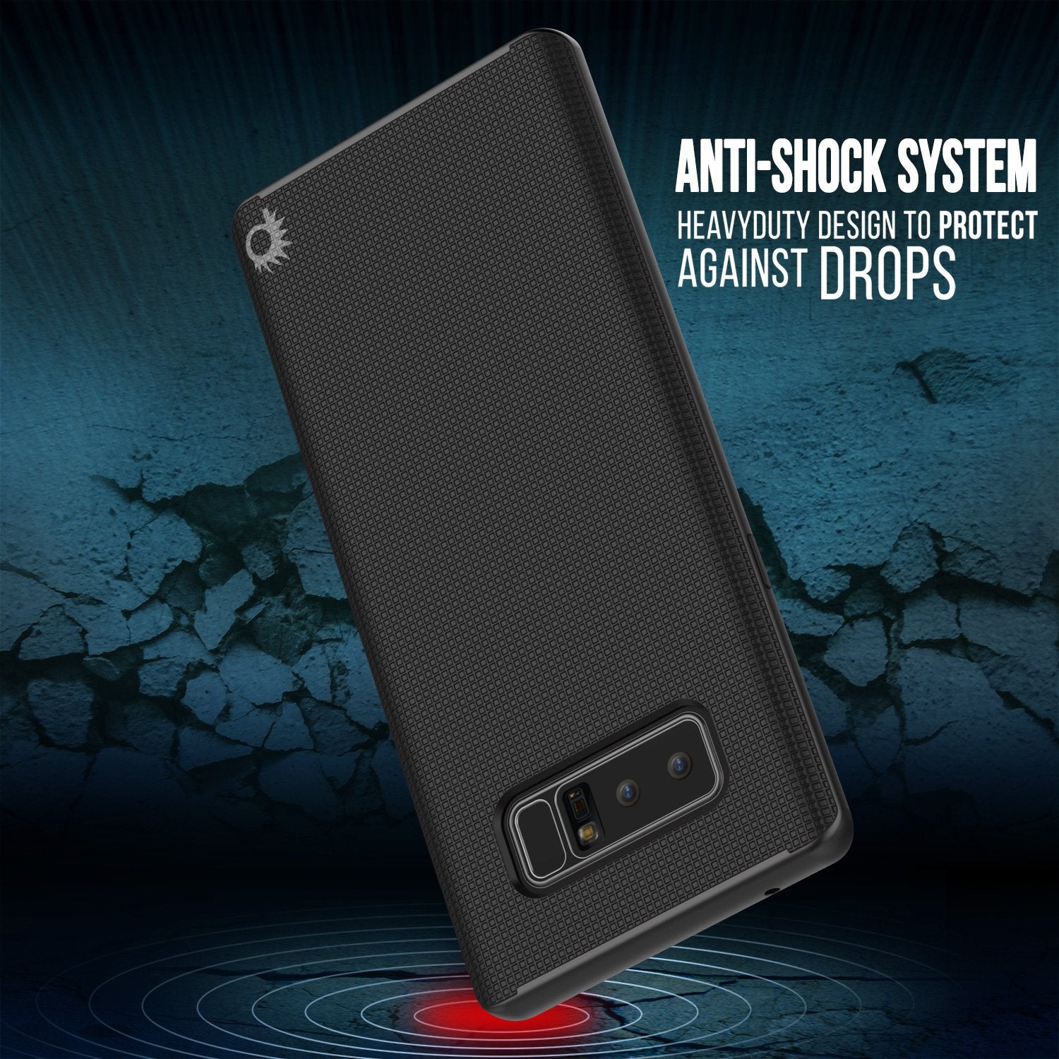 Galaxy Note 8 Case, PunkCase Stealth Black Series Hybrid 3-Piece Shockproof Dual Layer Cover