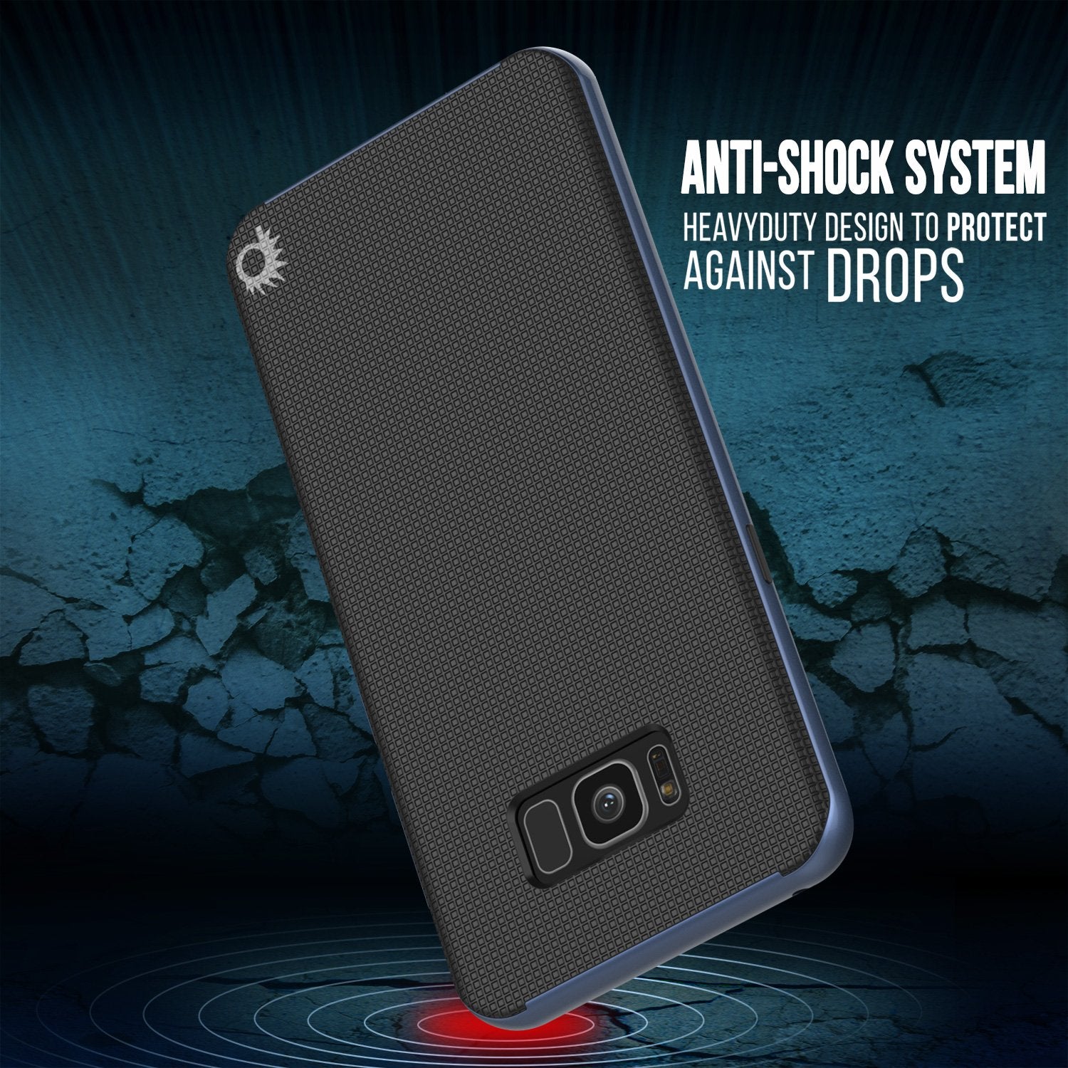 Galaxy S8 Case, PunkCase Stealth Navy Blue Series Hybrid 3-Piece Shockproof Dual Layer Cover