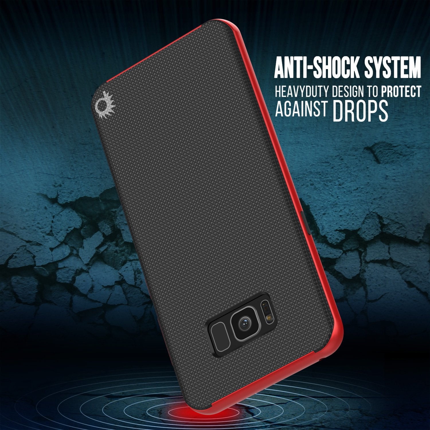 Galaxy S8 Case, PunkCase Stealth Red Series Hybrid 3-Piece Shockproof Dual Layer Cover