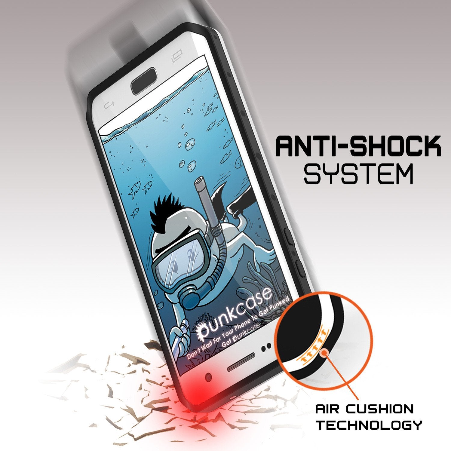 Galaxy S7 EDGE Waterproof Case Punkcase StudStar White Thin 6.6ft Underwater IP68 Shock/Snow Proof