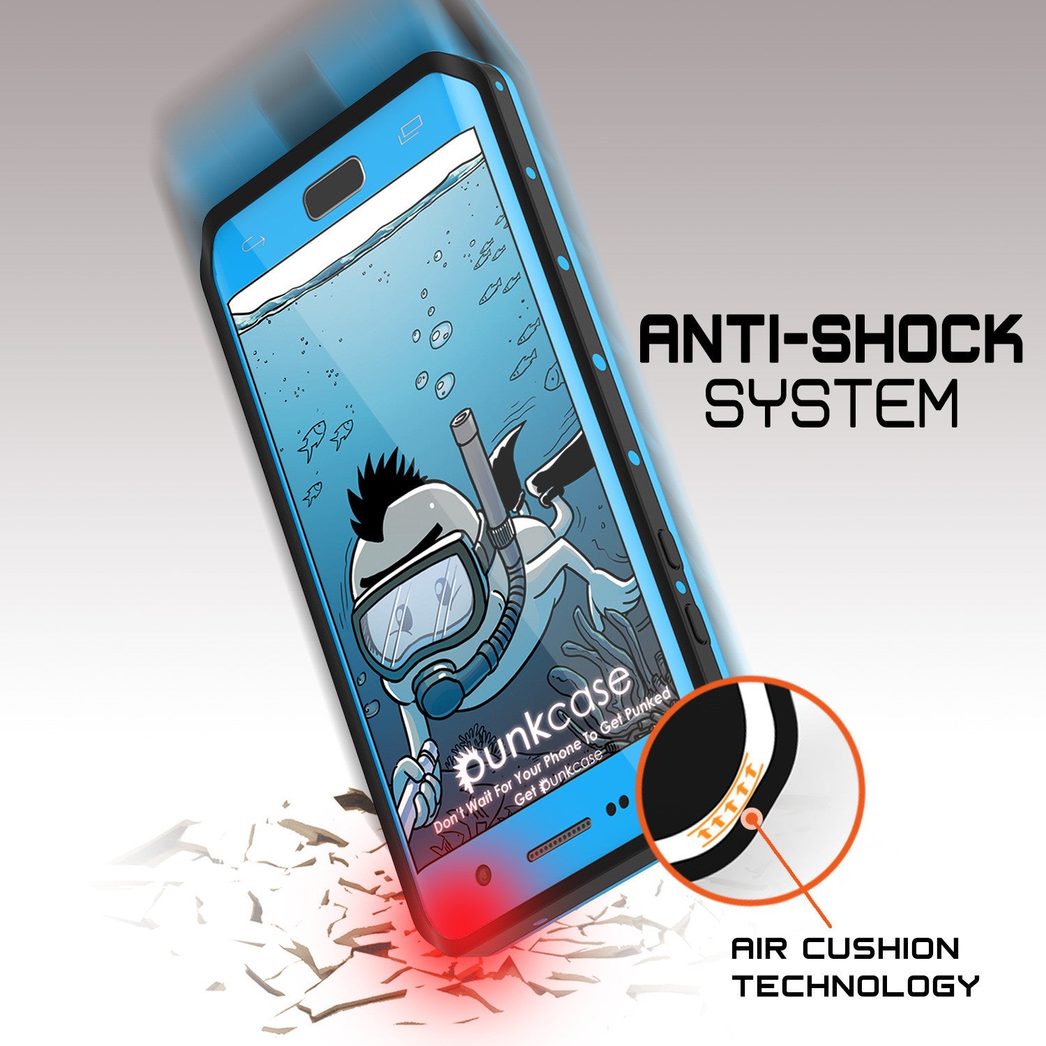 PUNKCASE - Studstar Series Snowproof Case for Galaxy S7 Edge | Light Blue