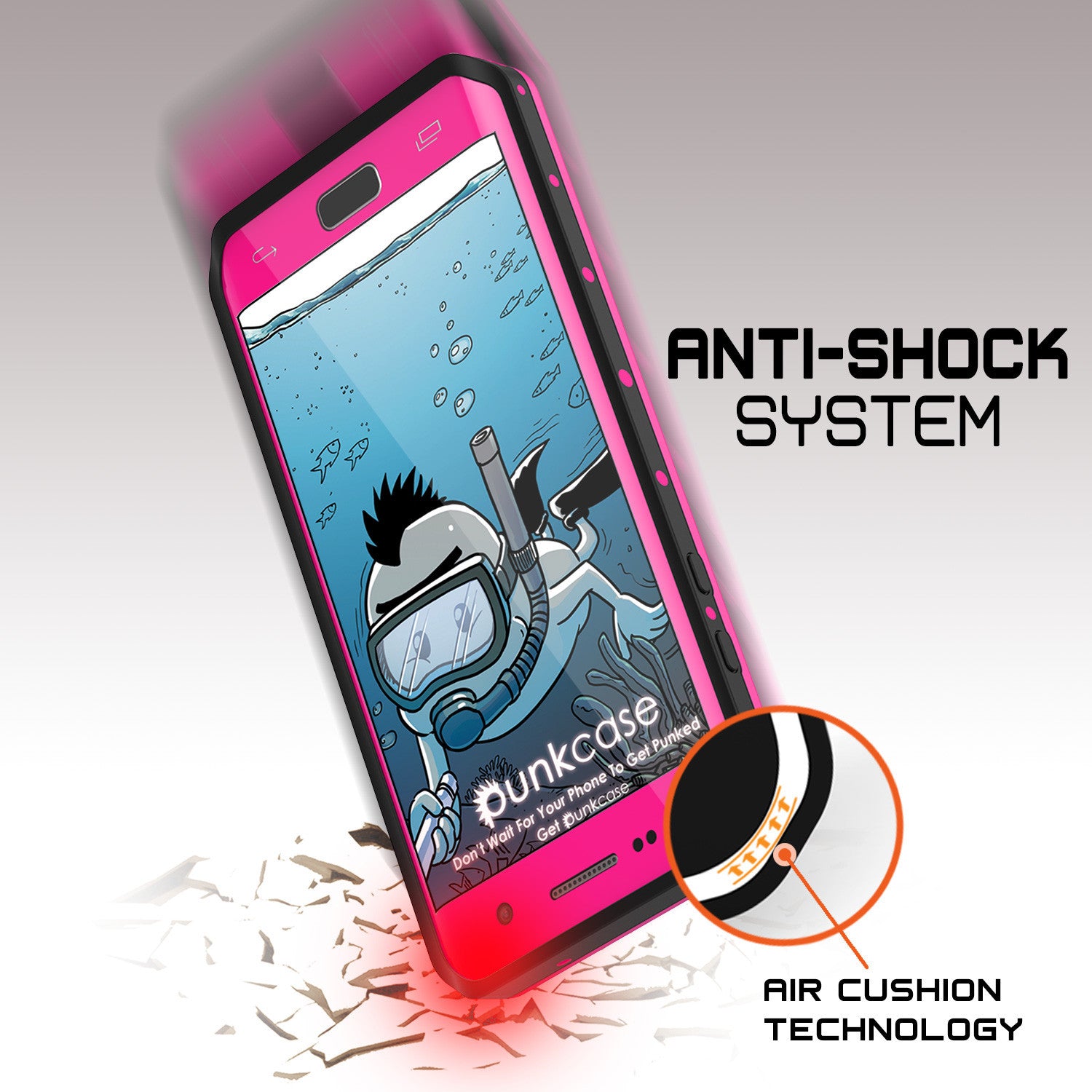 PUNKCASE - Studstar Series Snowproof Case for Galaxy S7 Edge | Pink