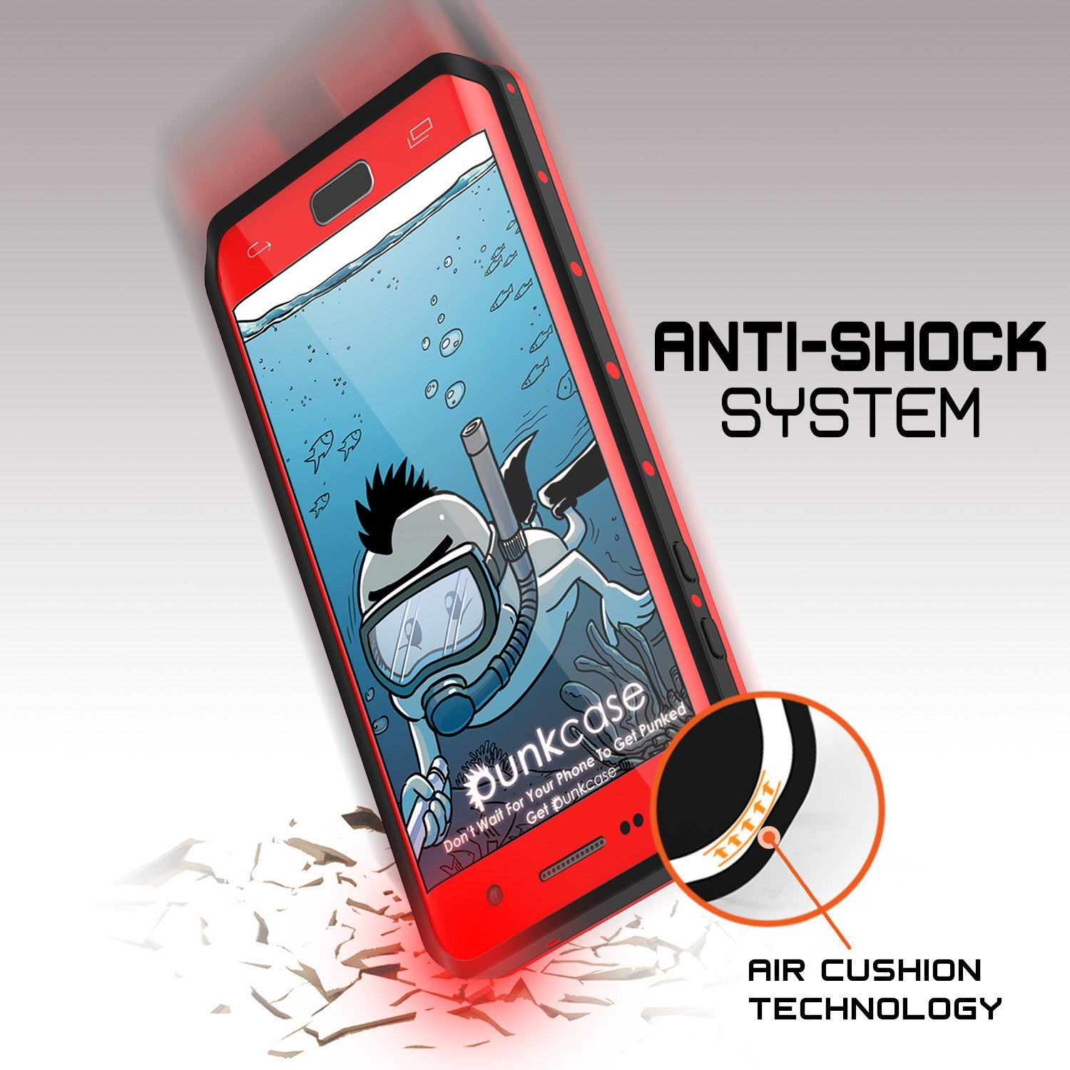 PUNKCASE - Studstar Series Snowproof Case for Galaxy S7 Edge | Red