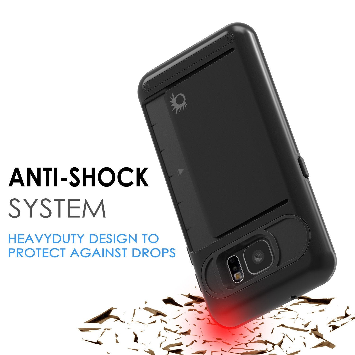 Punkcase Galaxy S7 EDGE Slim Armor Soft Cover | CLUTCH Black Series