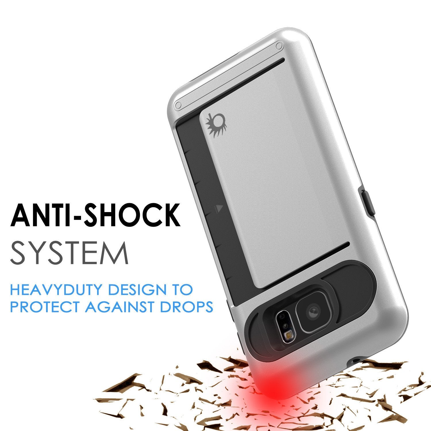Punkcase Galaxy S7 EDGE Slim Armor Soft Cover | CLUTCH Silver Series