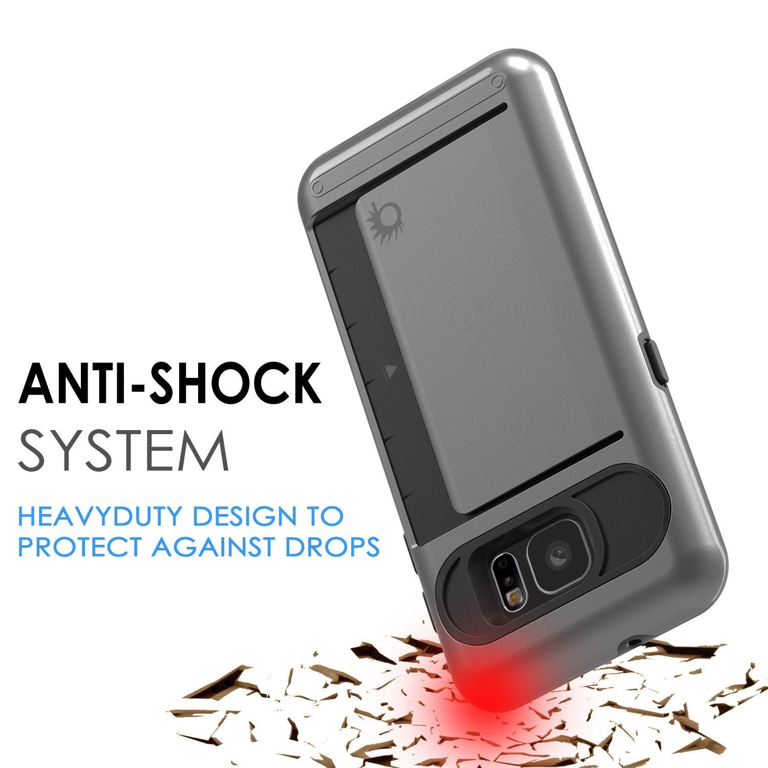 Punkcase Galaxy S7 EDGE Slim Armor Soft Cover | CLUTCH Grey Series