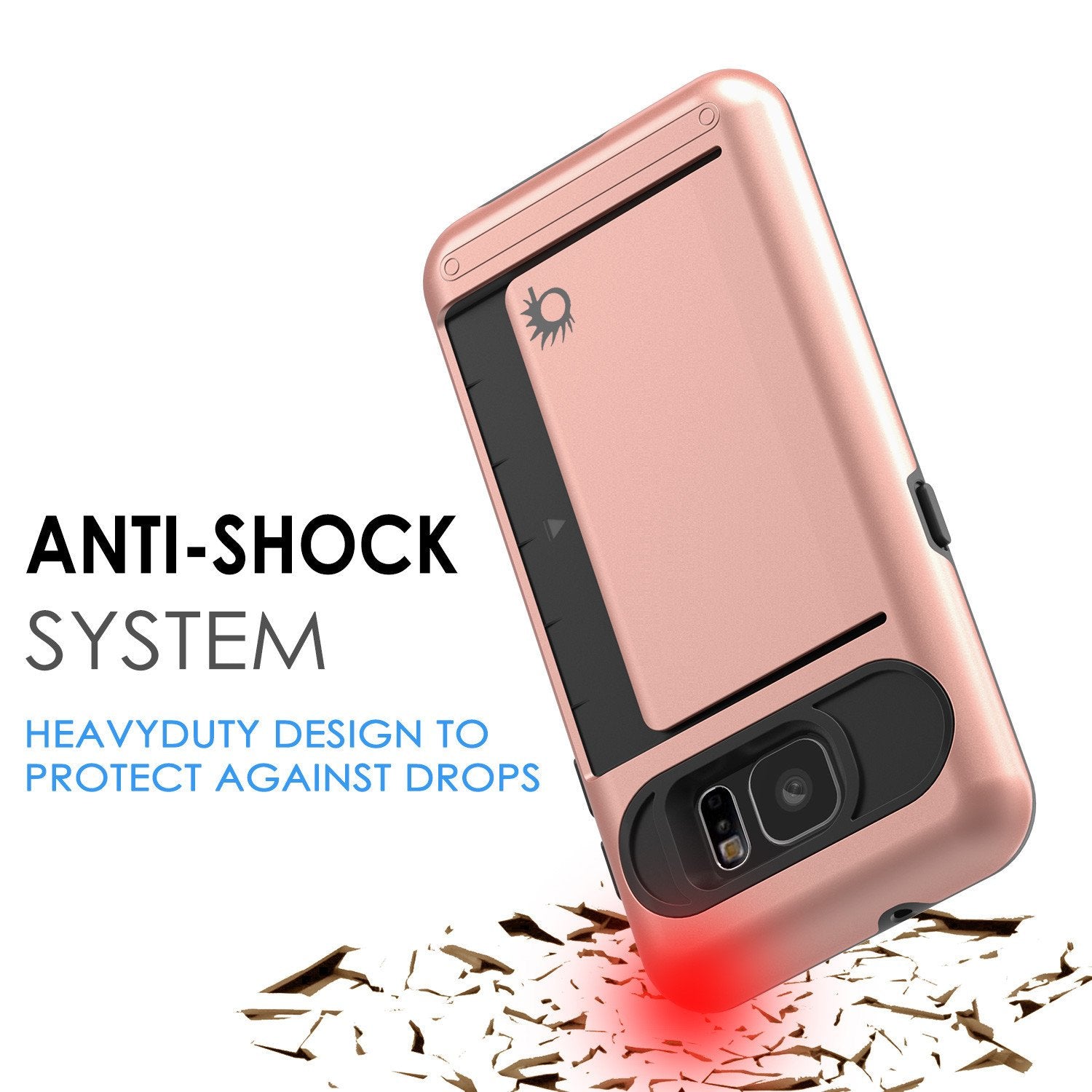 Punkcase Galaxy S7 EDGE Slim Armor Soft Cover | CLUTCH Rose Gold Series