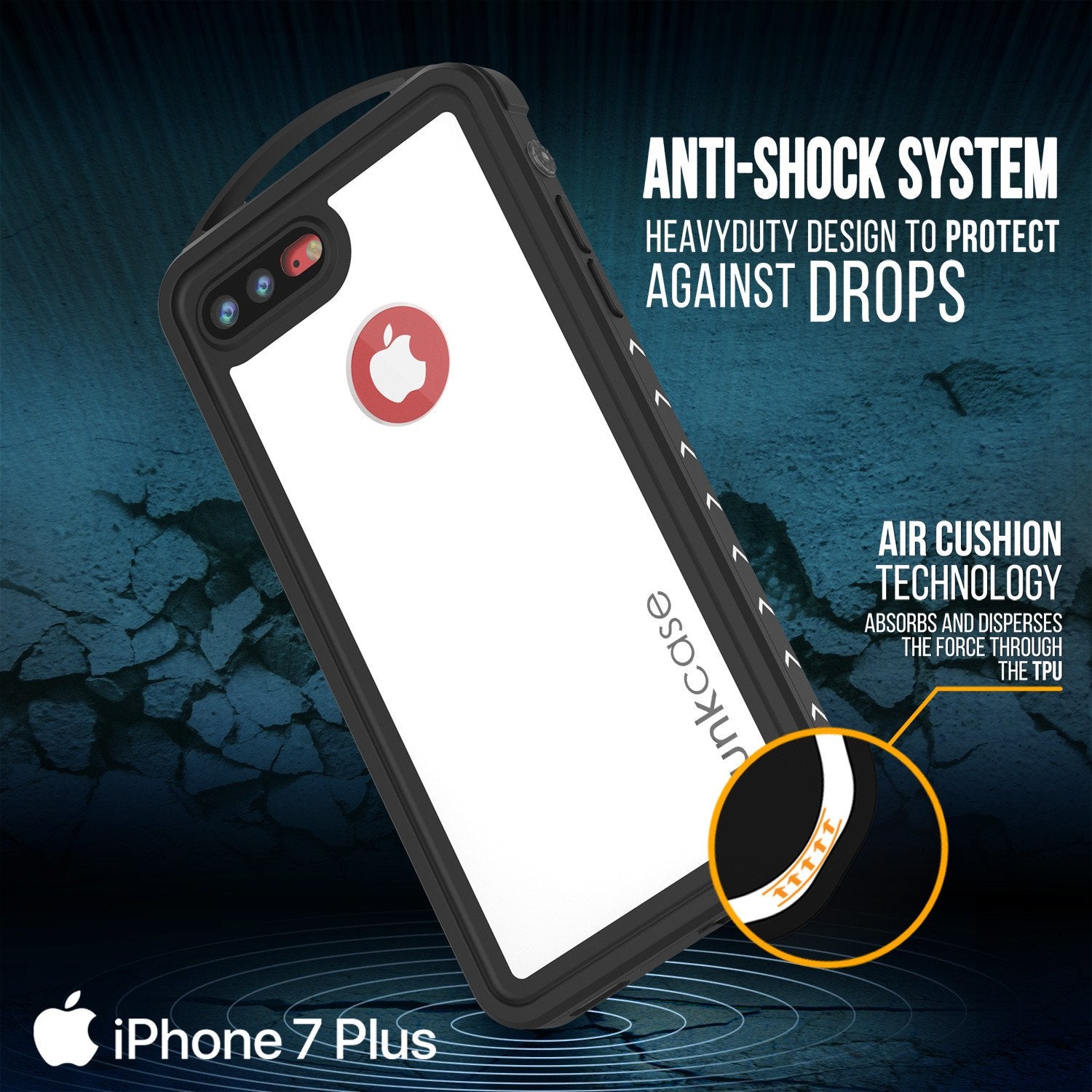 iPhone 7+ Plus Waterproof Case, Punkcase ALPINE Series, White | Heavy Duty Armor Cover