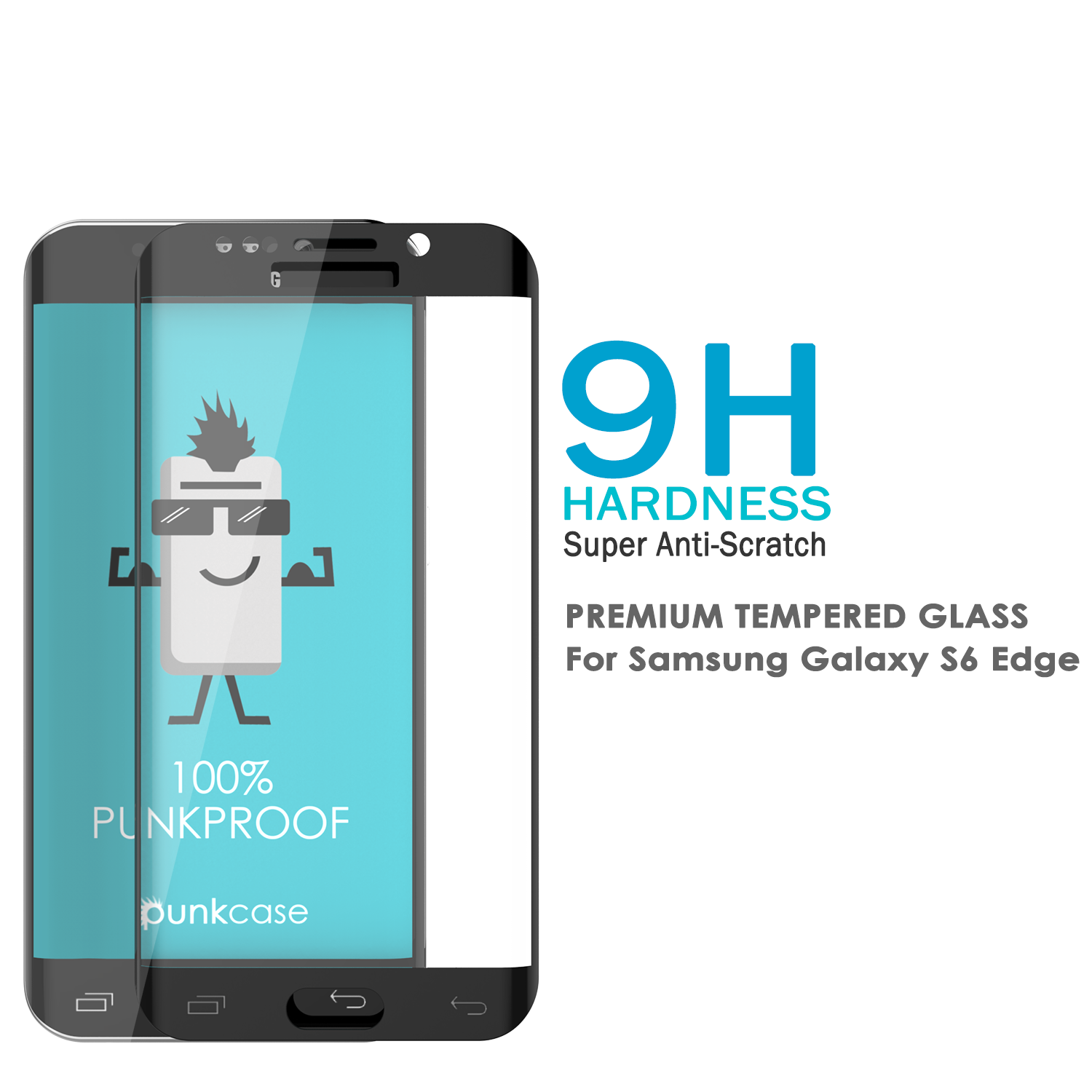 Galaxy S7 Edge Black Punkcase Glass SHIELD Tempered Glass Screen Protector 0.33mm Thick 9H Glass