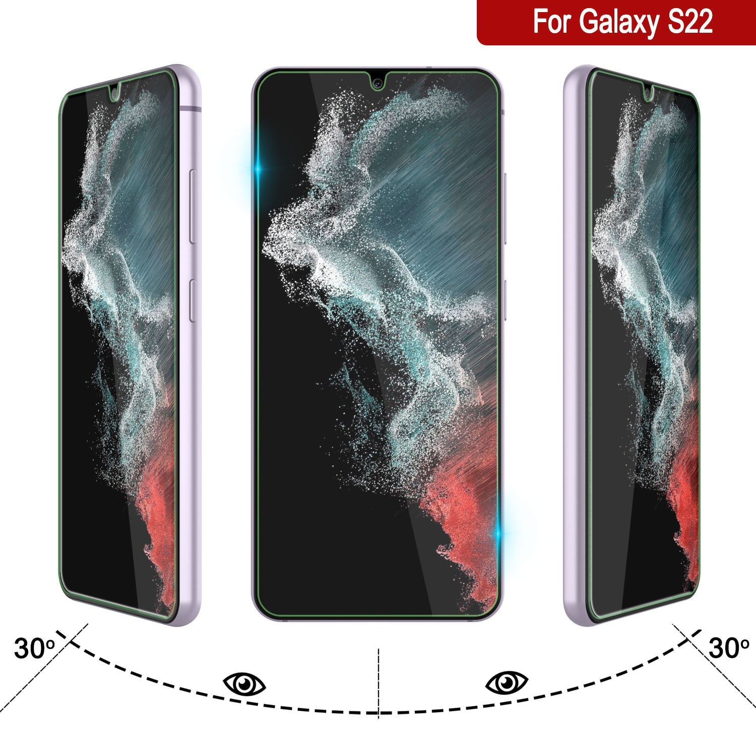 Galaxy S22 Clear Punkcase Glass SHIELD Tempered Glass Screen Protector 0.33mm Thick 9H Glass