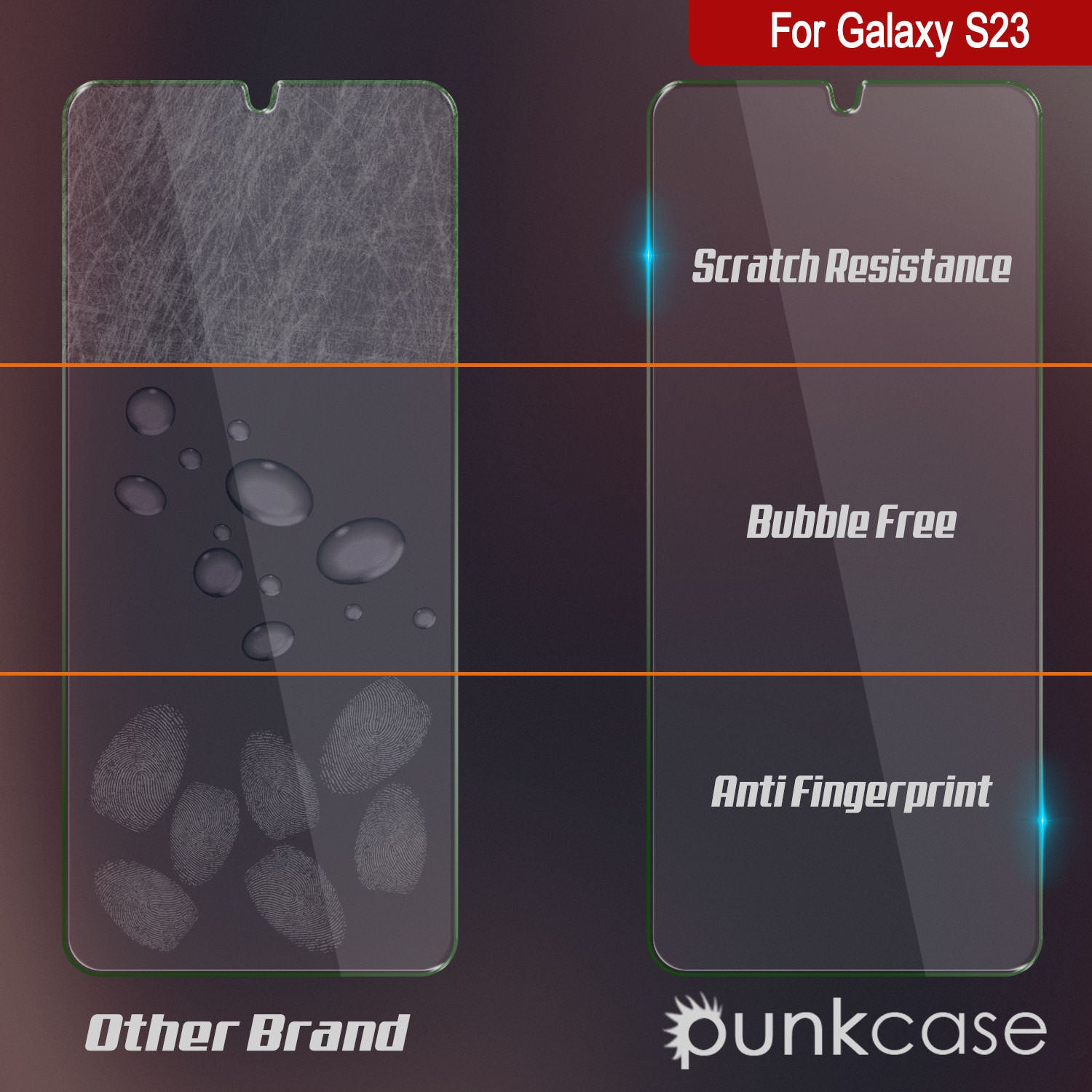 Galaxy S23 White Punkcase Glass SHIELD Tempered Glass Screen Protector 0.33mm Thick 9H Glass